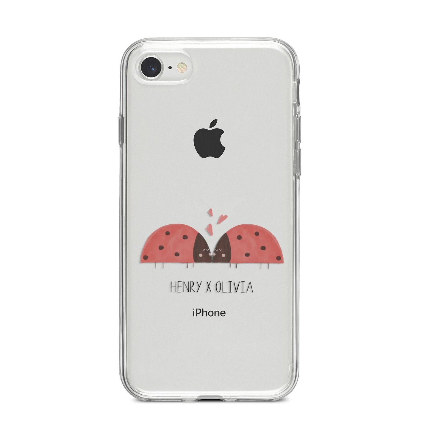 Two Ladybirds iPhone 8 Bumper Case on Silver iPhone