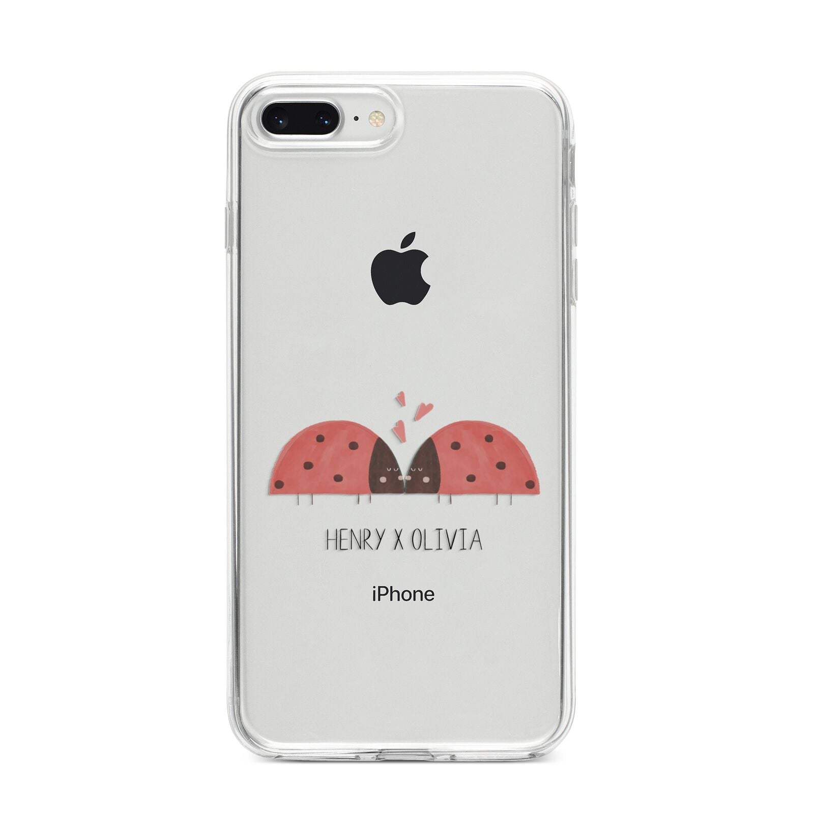 Two Ladybirds iPhone 8 Plus Bumper Case on Silver iPhone