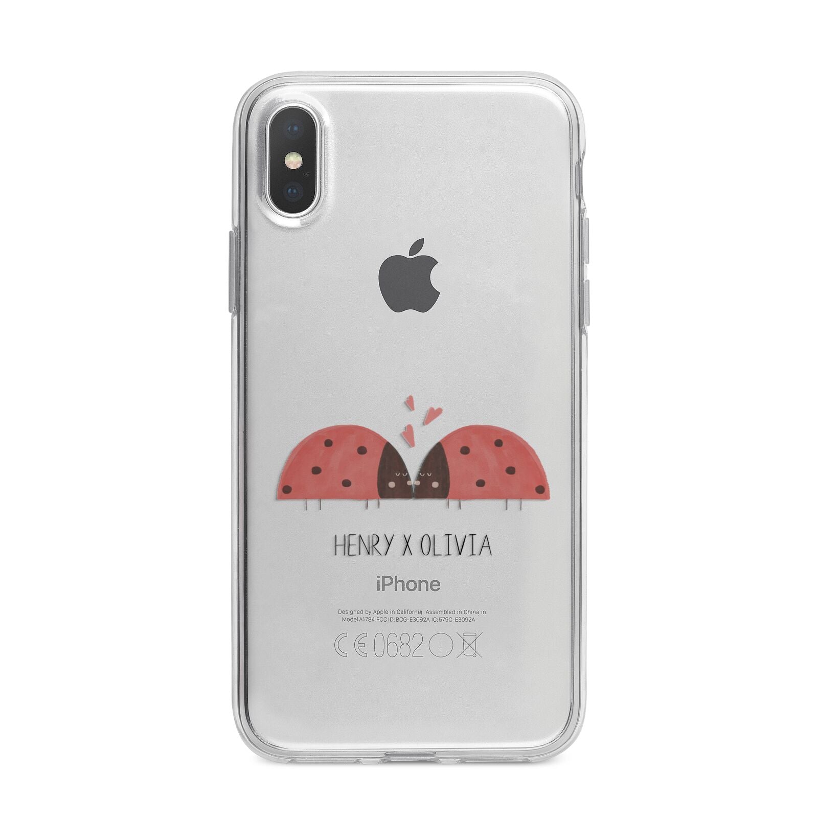 Two Ladybirds iPhone X Bumper Case on Silver iPhone Alternative Image 1