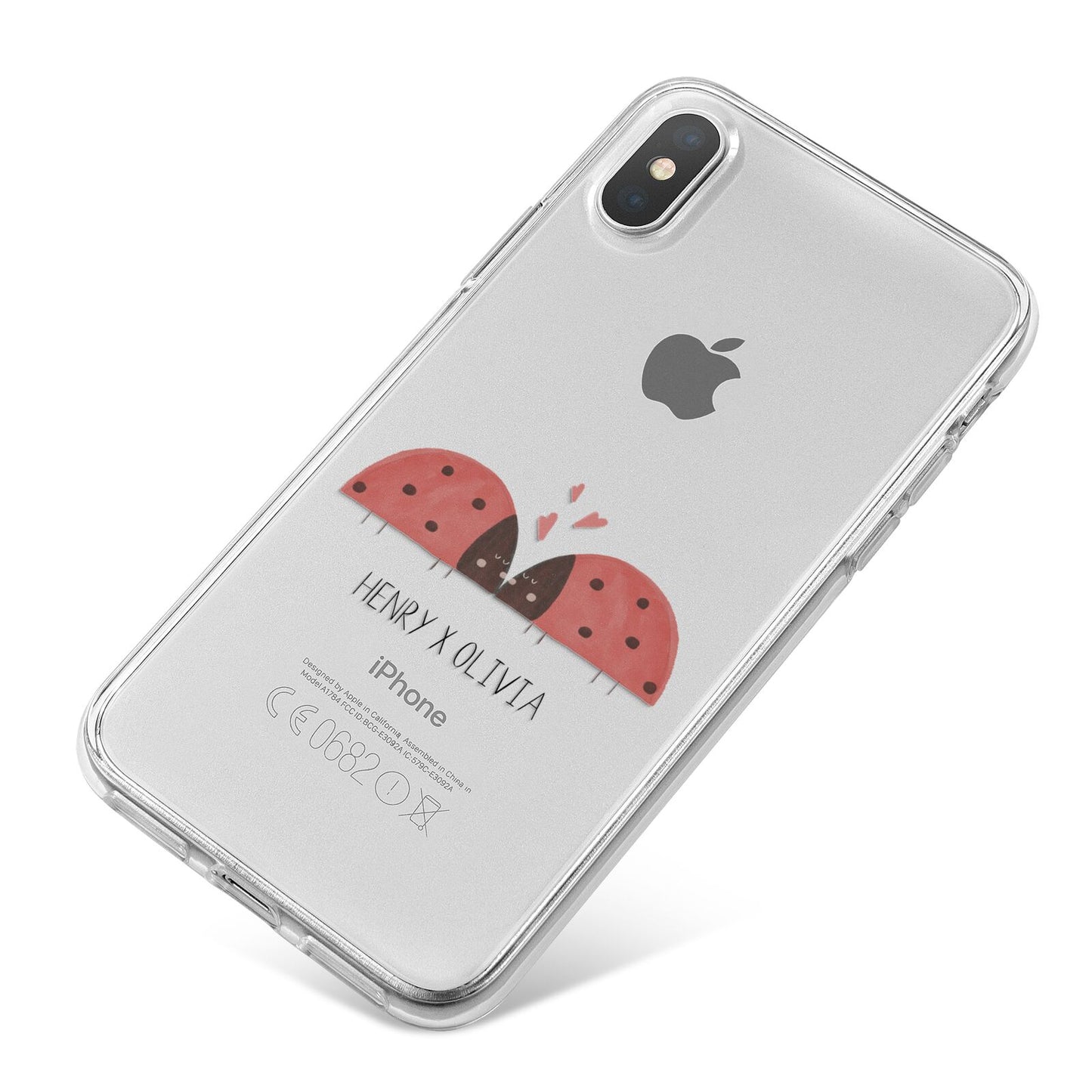 Two Ladybirds iPhone X Bumper Case on Silver iPhone
