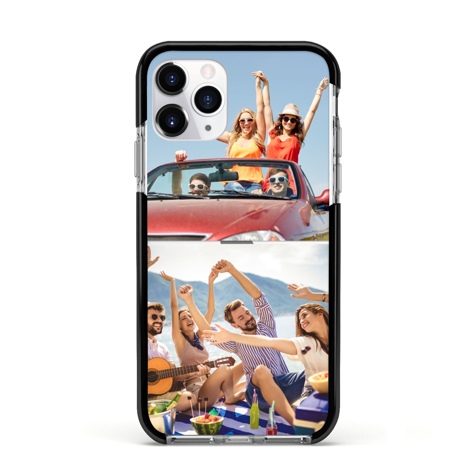 Two Photo Apple iPhone 11 Pro in Silver with Black Impact Case