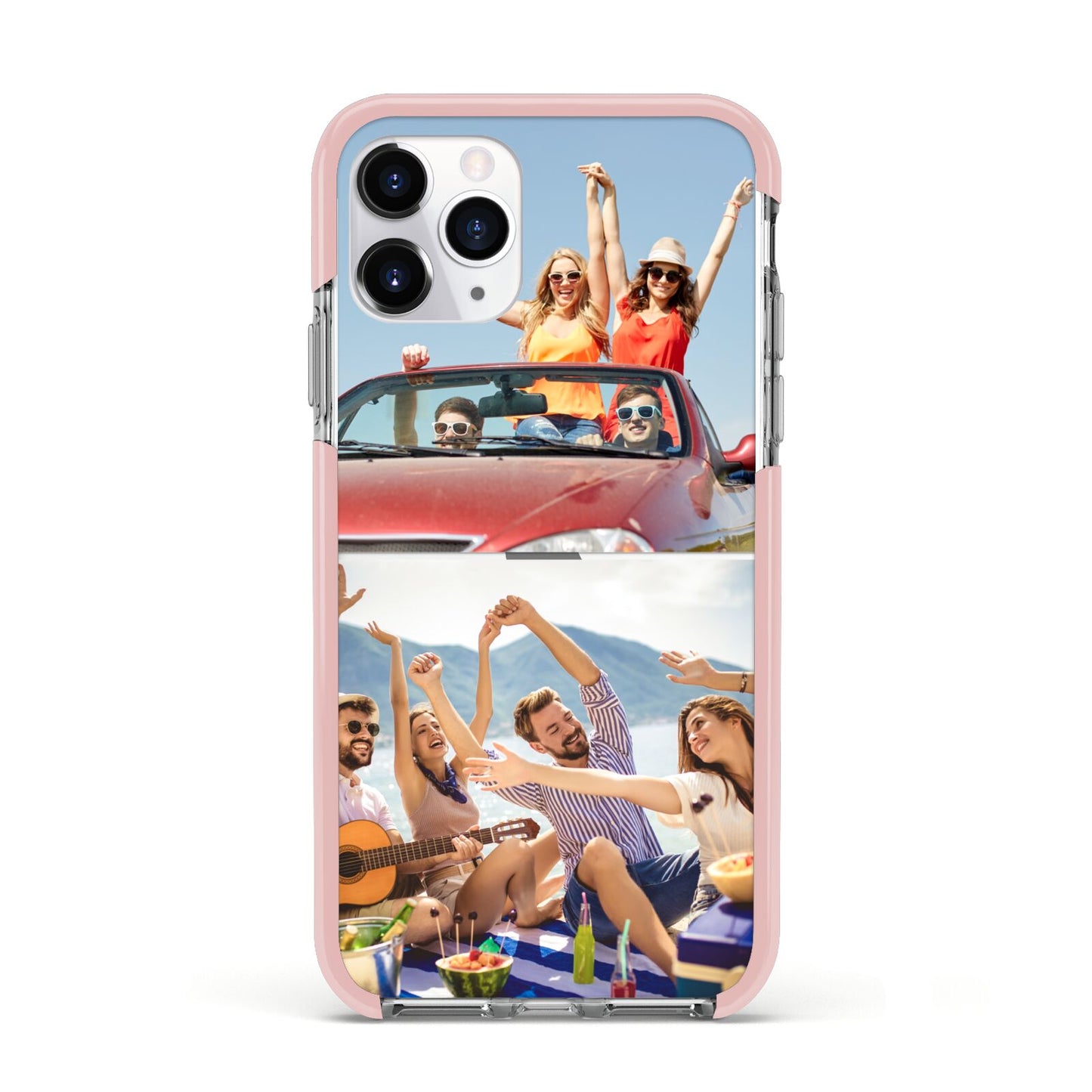 Two Photo Apple iPhone 11 Pro in Silver with Pink Impact Case