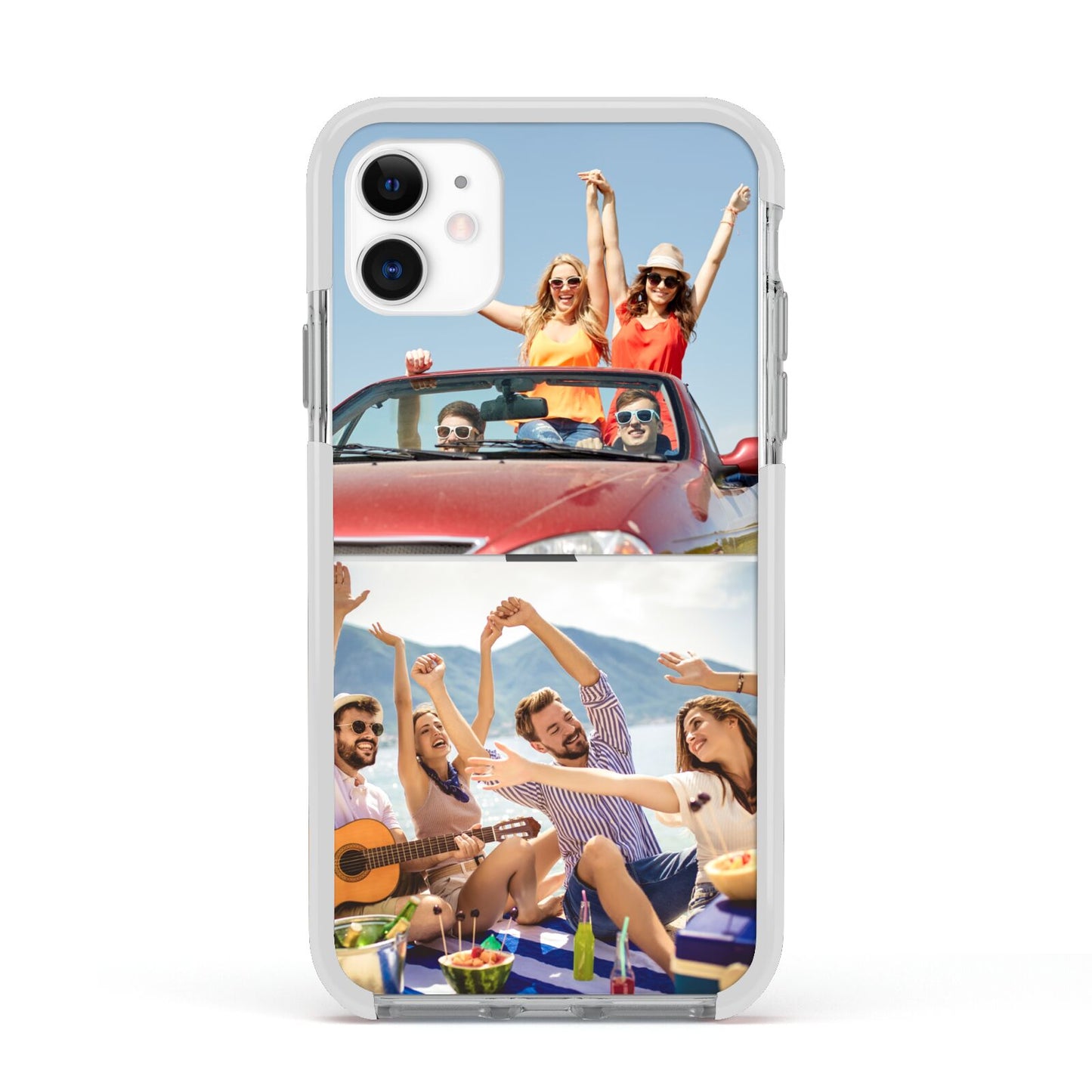Two Photo Apple iPhone 11 in White with White Impact Case