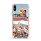 Two Photo Apple iPhone Xs Impact Case Pink Edge on Gold Phone