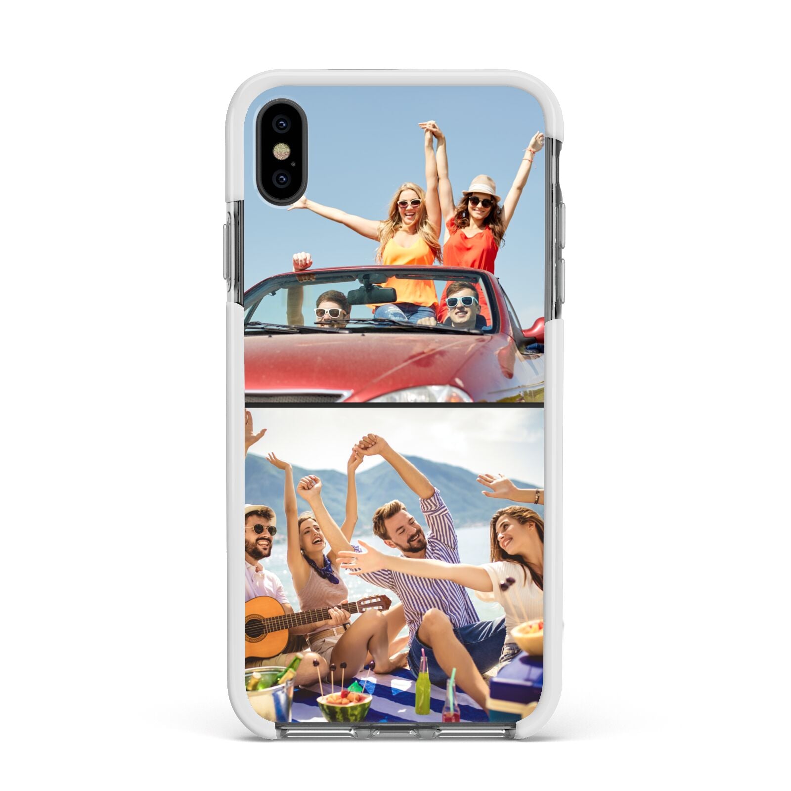 Two Photo Apple iPhone Xs Max Impact Case White Edge on Black Phone