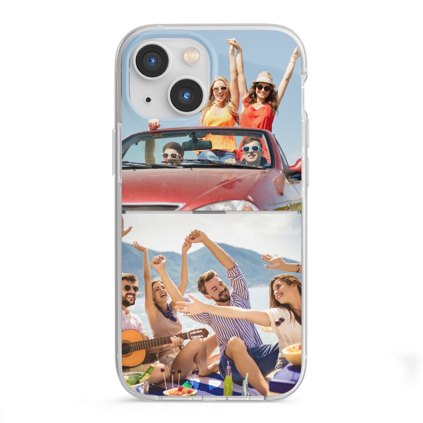 Two Photo iPhone 13 Mini TPU Impact Case with White Edges