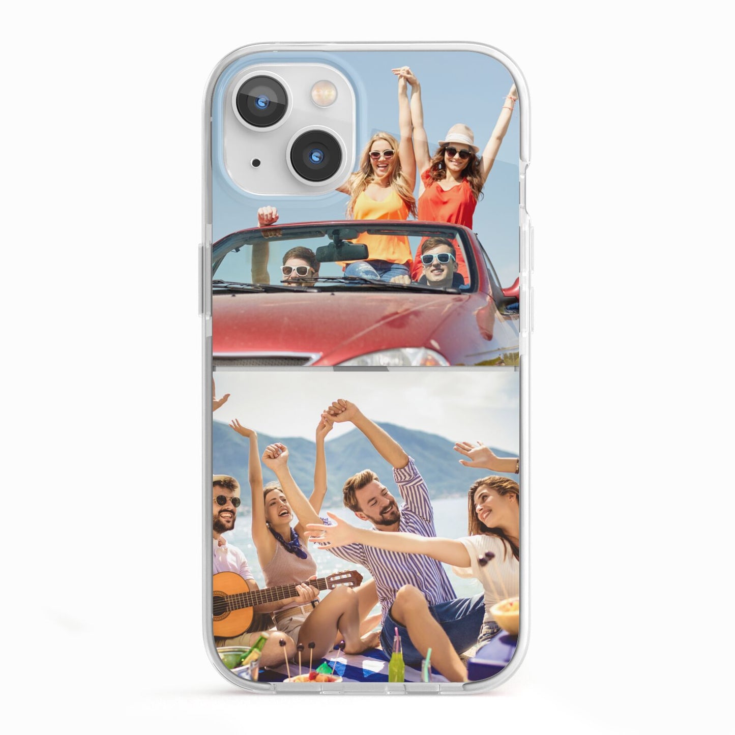 Two Photo iPhone 13 TPU Impact Case with White Edges