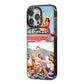 Two Photo iPhone 14 Pro Max Black Impact Case Side Angle on Silver phone