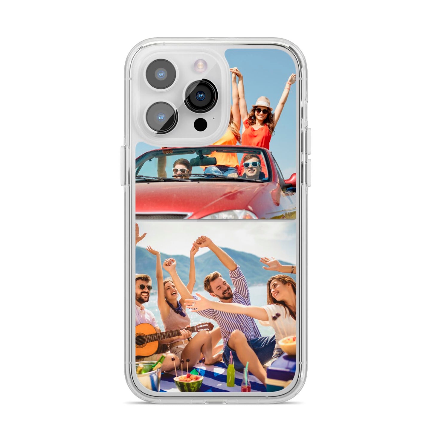 Two Photo iPhone 14 Pro Max Clear Tough Case Silver