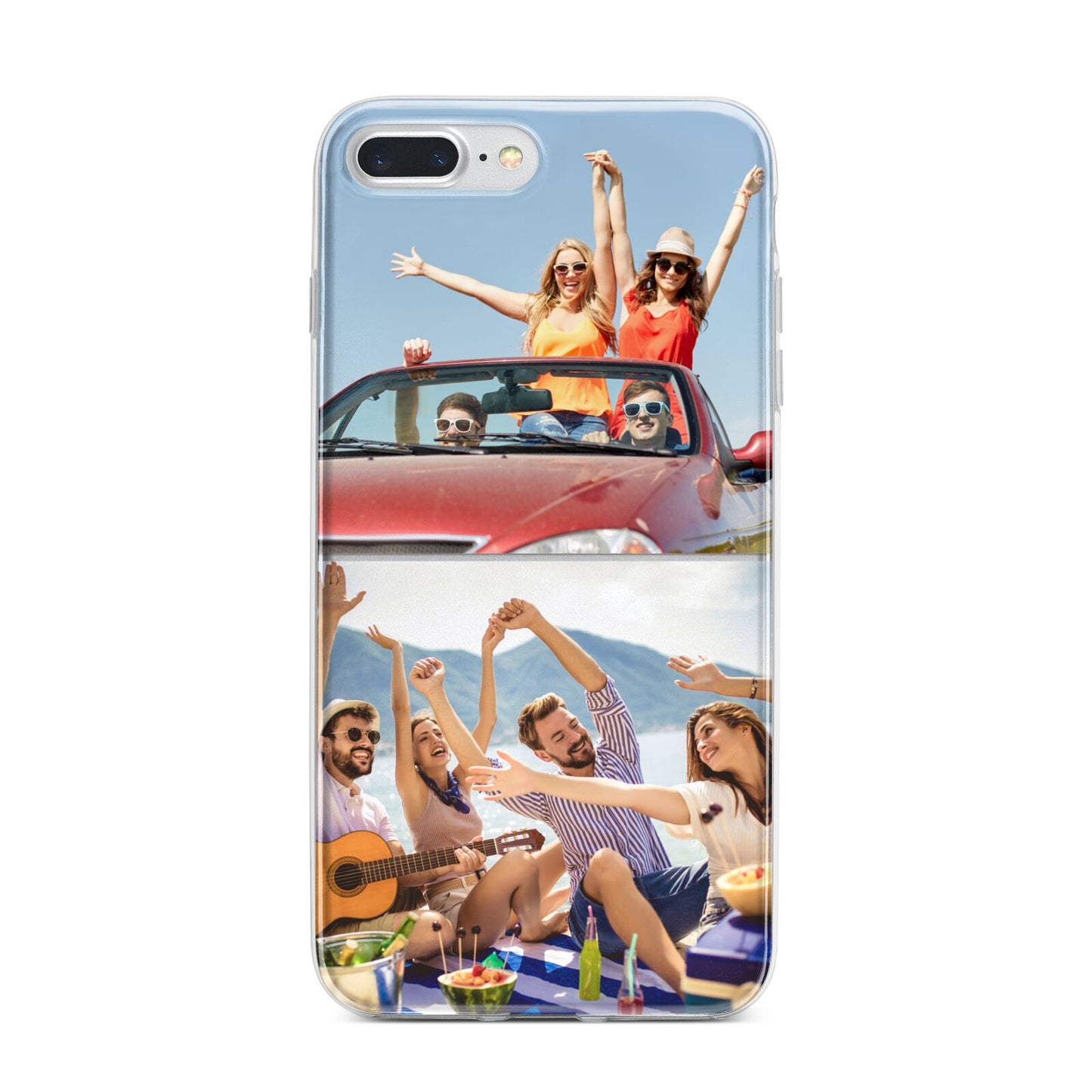 Two Photo iPhone 7 Plus Bumper Case on Silver iPhone