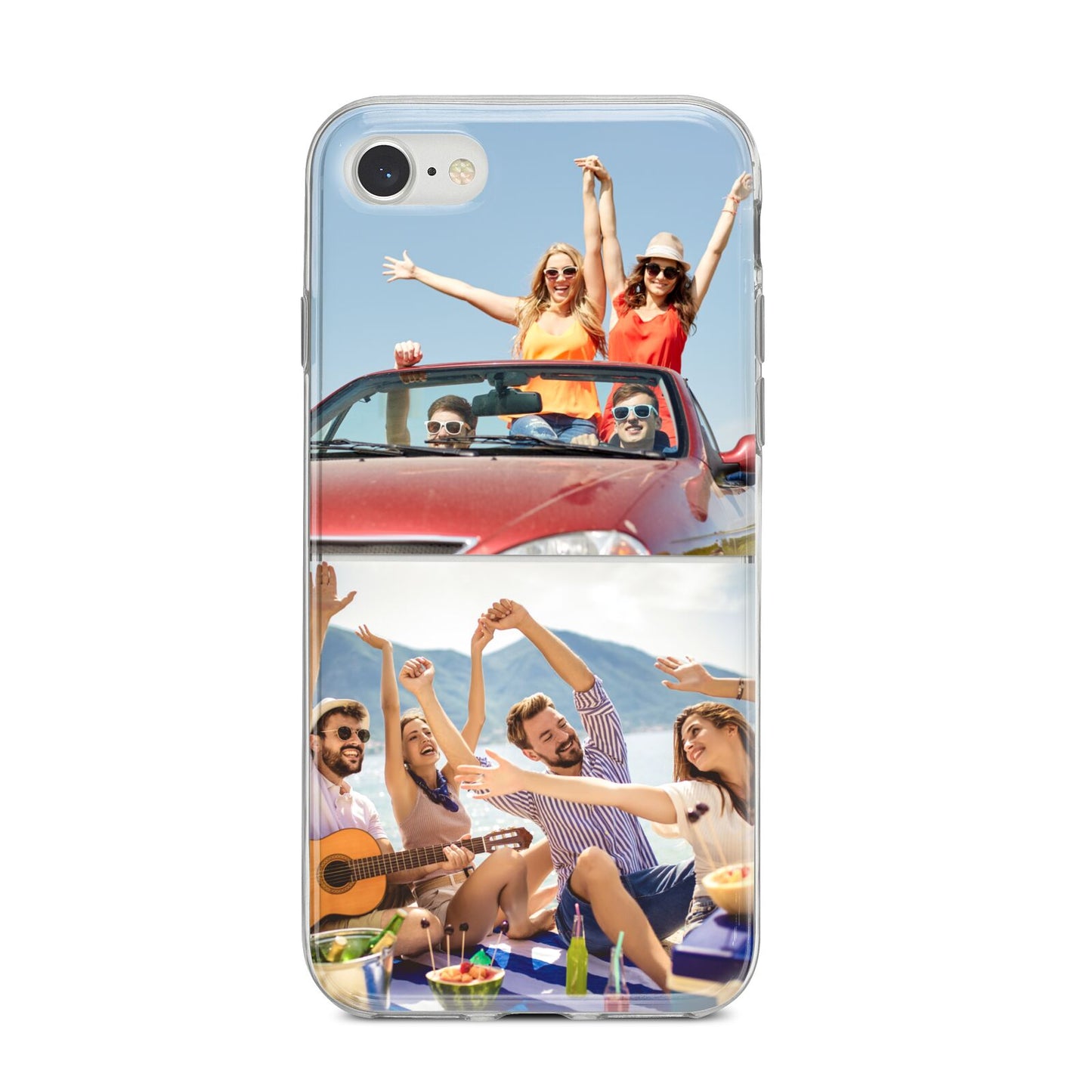 Two Photo iPhone 8 Bumper Case on Silver iPhone