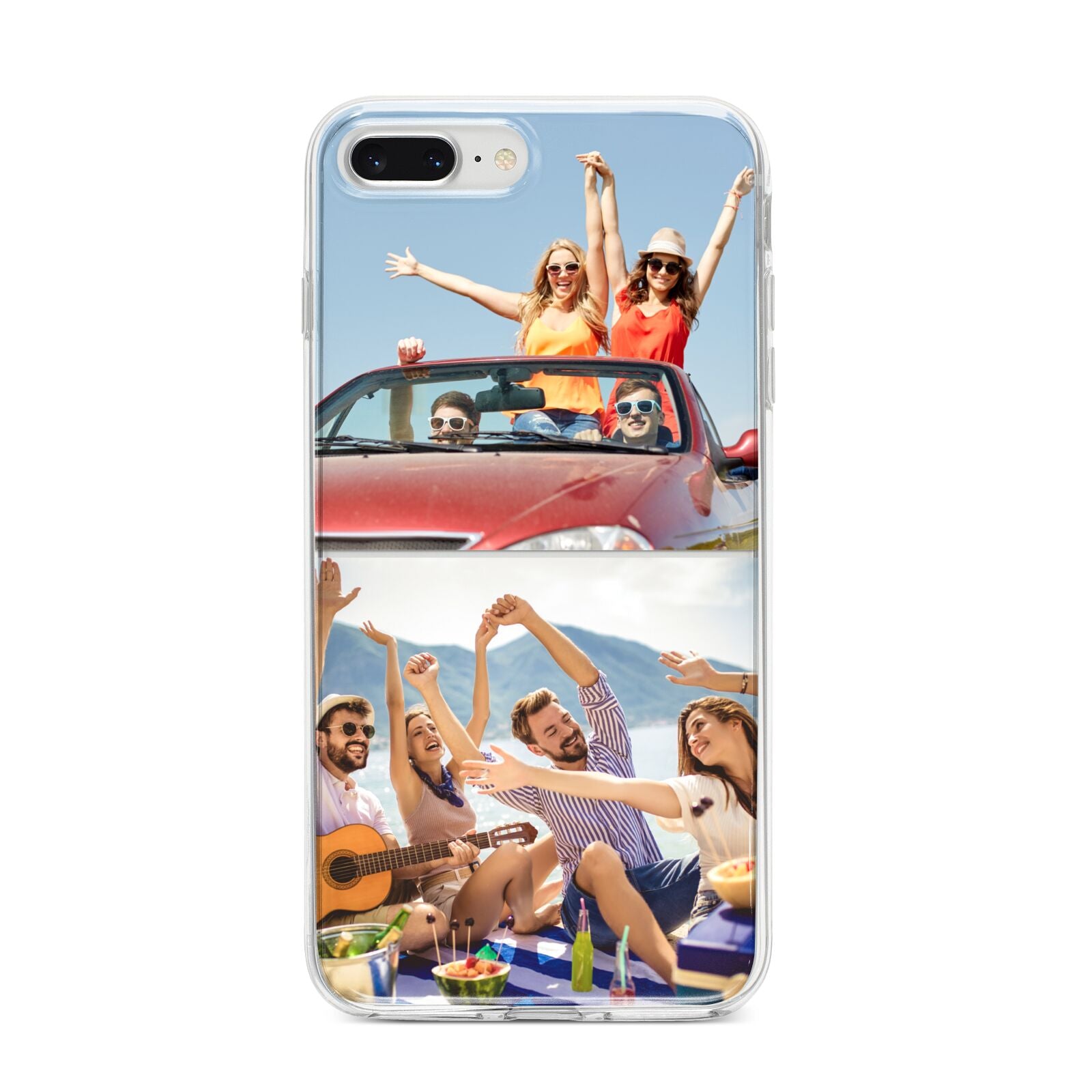 Two Photo iPhone 8 Plus Bumper Case on Silver iPhone