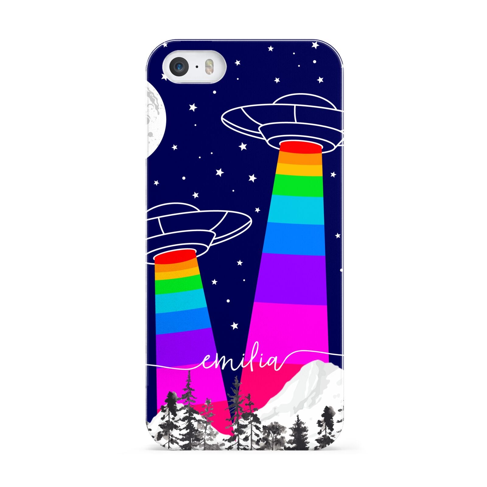 UFO Forest Scene Personalised Name Apple iPhone 5 Case