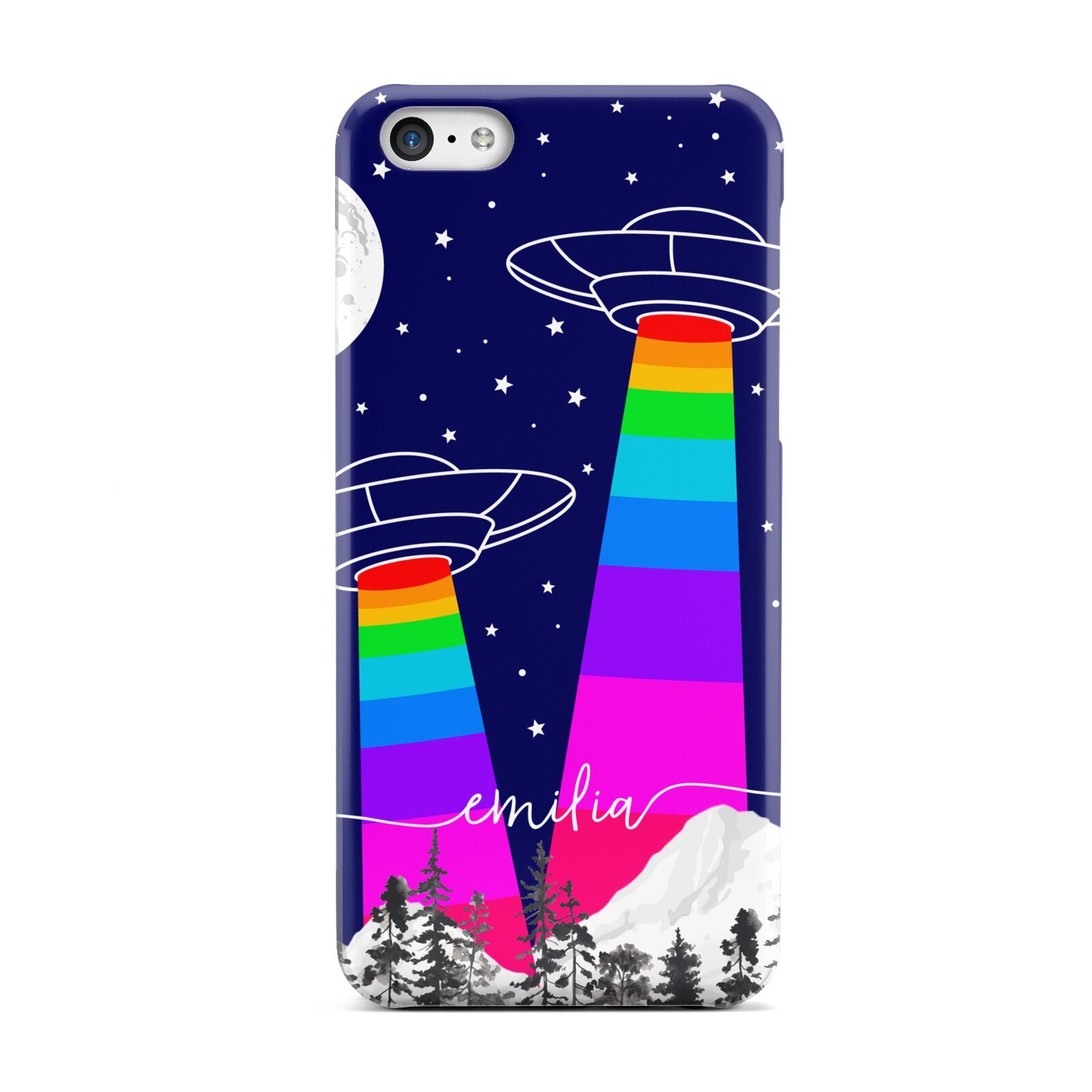 UFO Forest Scene Personalised Name Apple iPhone 5c Case