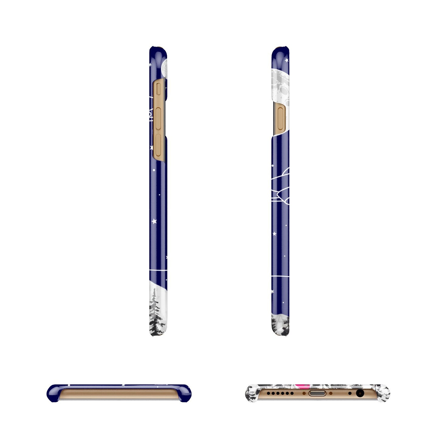 UFO Forest Scene Personalised Name Apple iPhone 6 3D Wrap Snap Case Angled Images