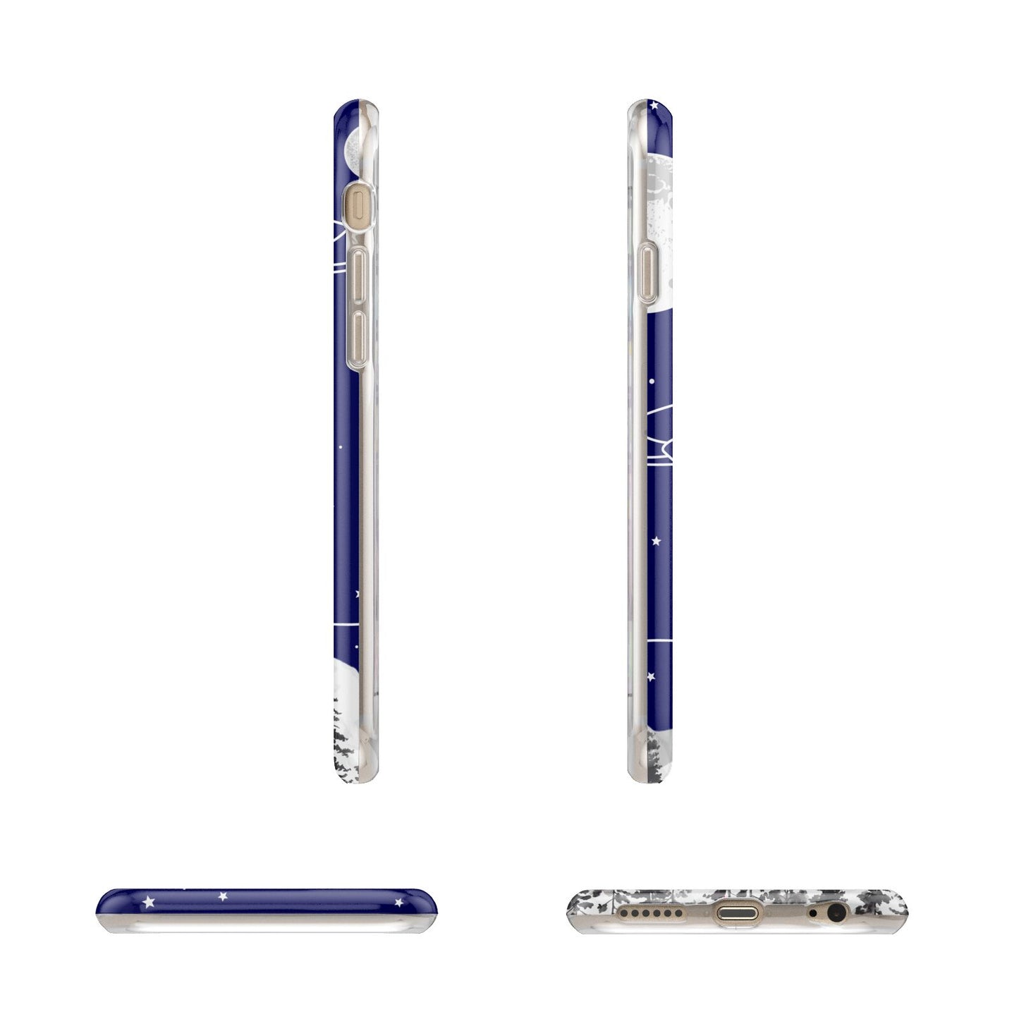 UFO Forest Scene Personalised Name Apple iPhone 6 3D Wrap Tough Case Alternative Image Angles