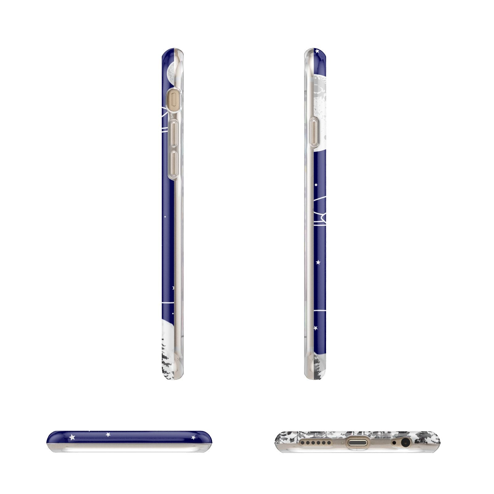 UFO Forest Scene Personalised Name Apple iPhone 6 3D Wrap Tough Case Alternative Image Angles