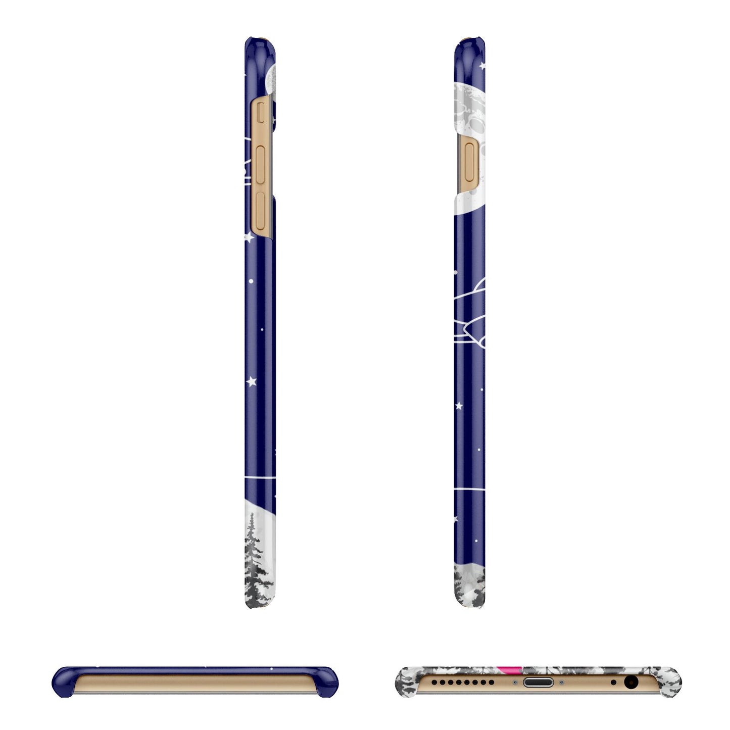 UFO Forest Scene Personalised Name Apple iPhone 6 Plus 3D Wrap Snap Case Angled Images