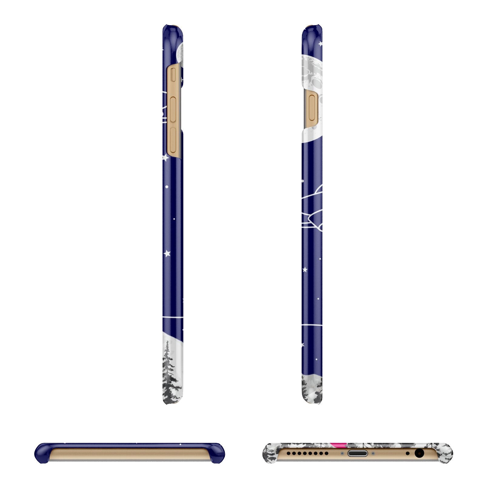 UFO Forest Scene Personalised Name Apple iPhone 6 Plus 3D Wrap Snap Case Angled Images