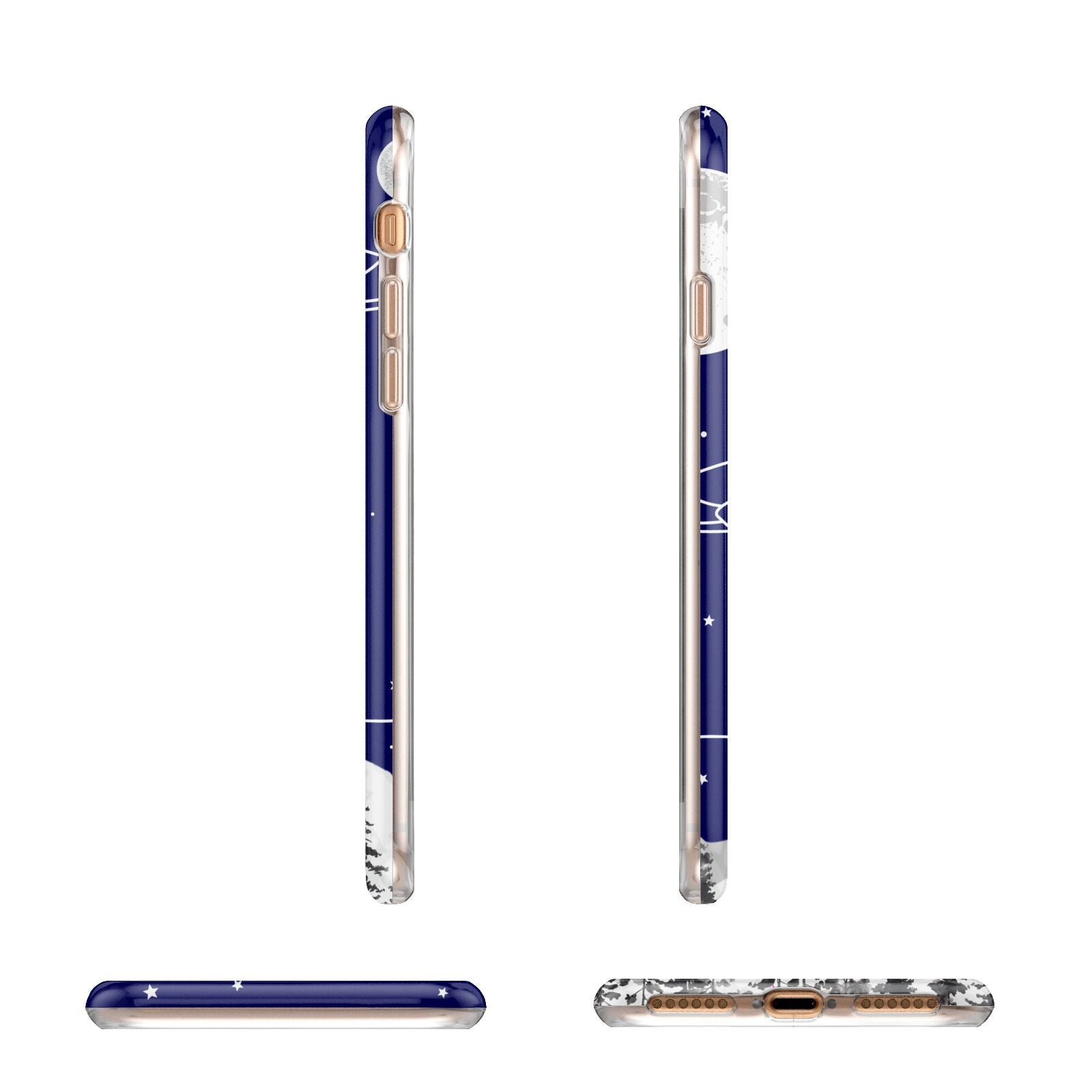 UFO Forest Scene Personalised Name Apple iPhone 7 8 3D Wrap Tough Case Alternative Image Angles