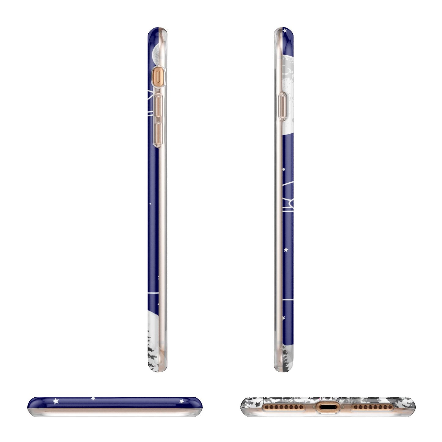 UFO Forest Scene Personalised Name Apple iPhone 7 8 Plus 3D Wrap Tough Case Alternative Image Angles