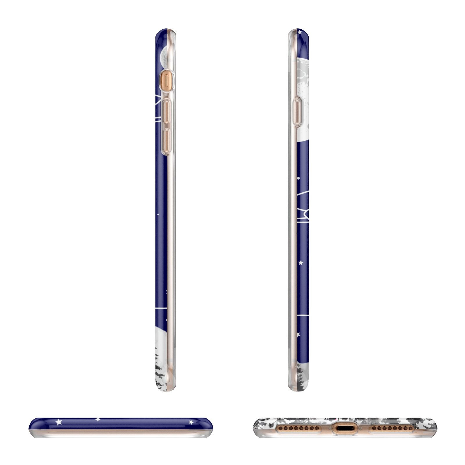 UFO Forest Scene Personalised Name Apple iPhone 7 8 Plus 3D Wrap Tough Case Alternative Image Angles