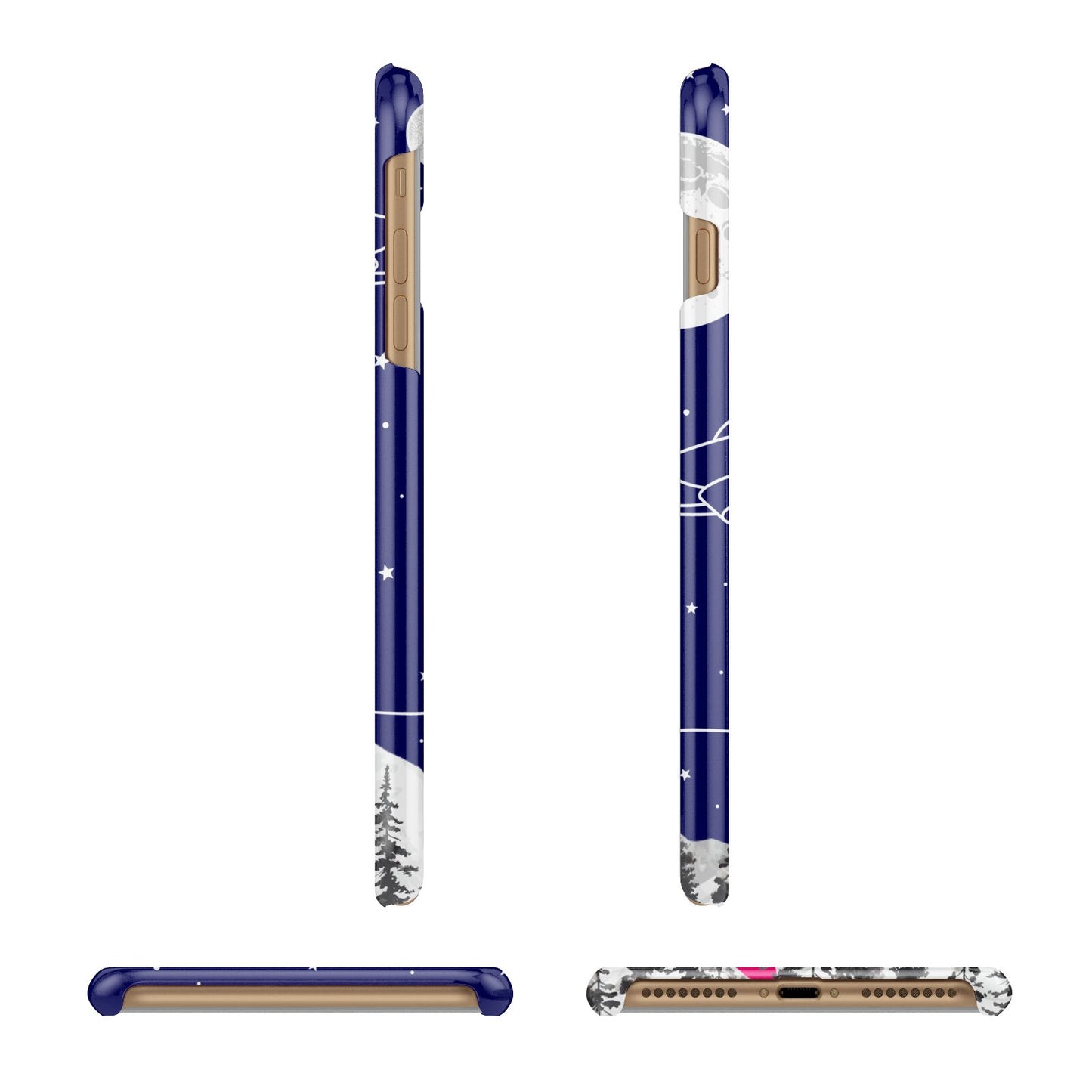 UFO Forest Scene Personalised Name Apple iPhone 7 Plus 3D Wrap Snap Case Angled Images