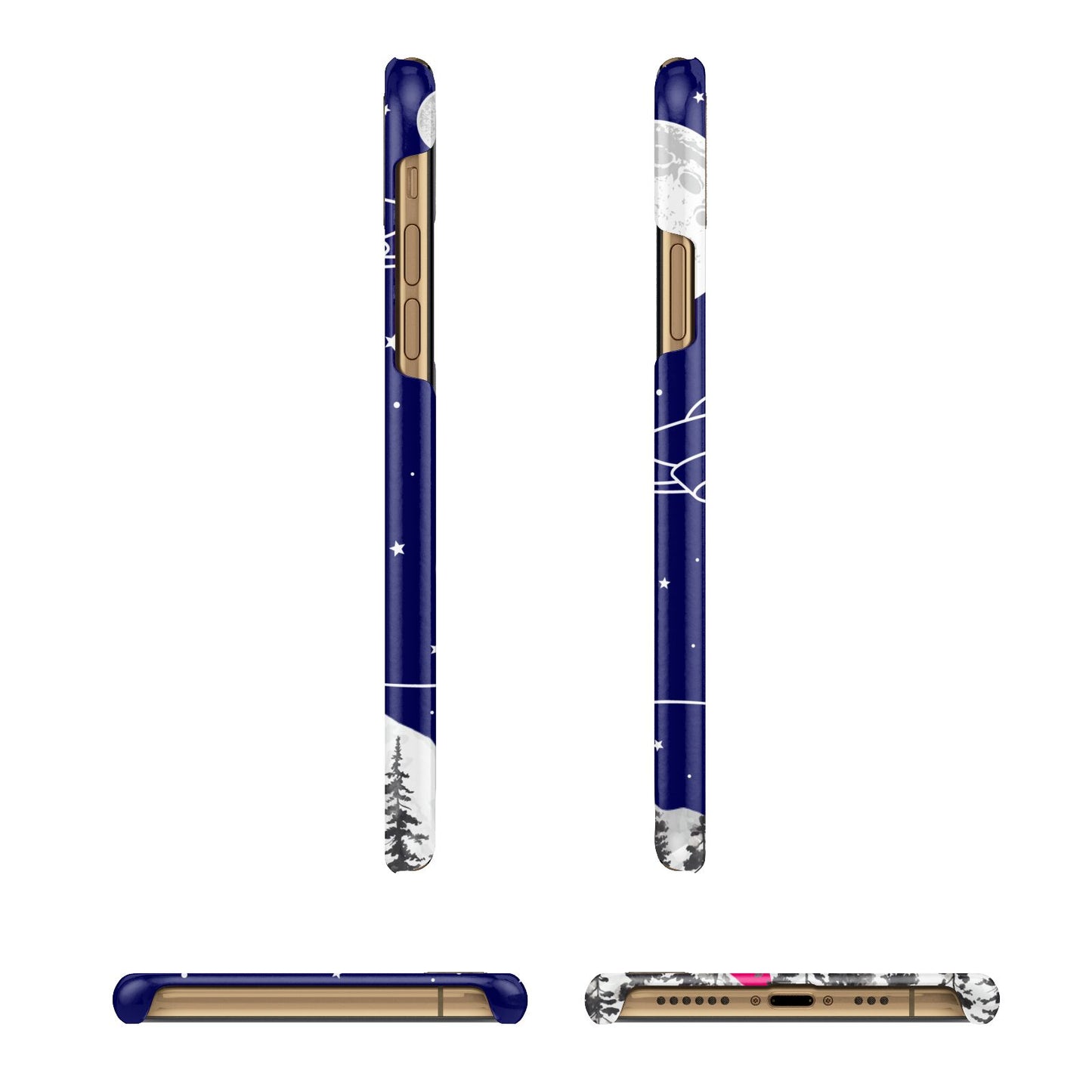 UFO Forest Scene Personalised Name iPhone 11 3D Snap Case Angle Images