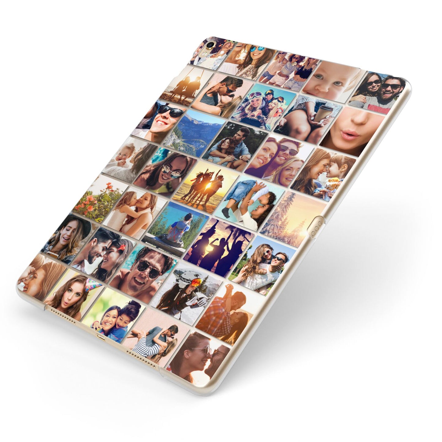 Ultimate Photo Montage Upload Apple iPad Case on Gold iPad Side View
