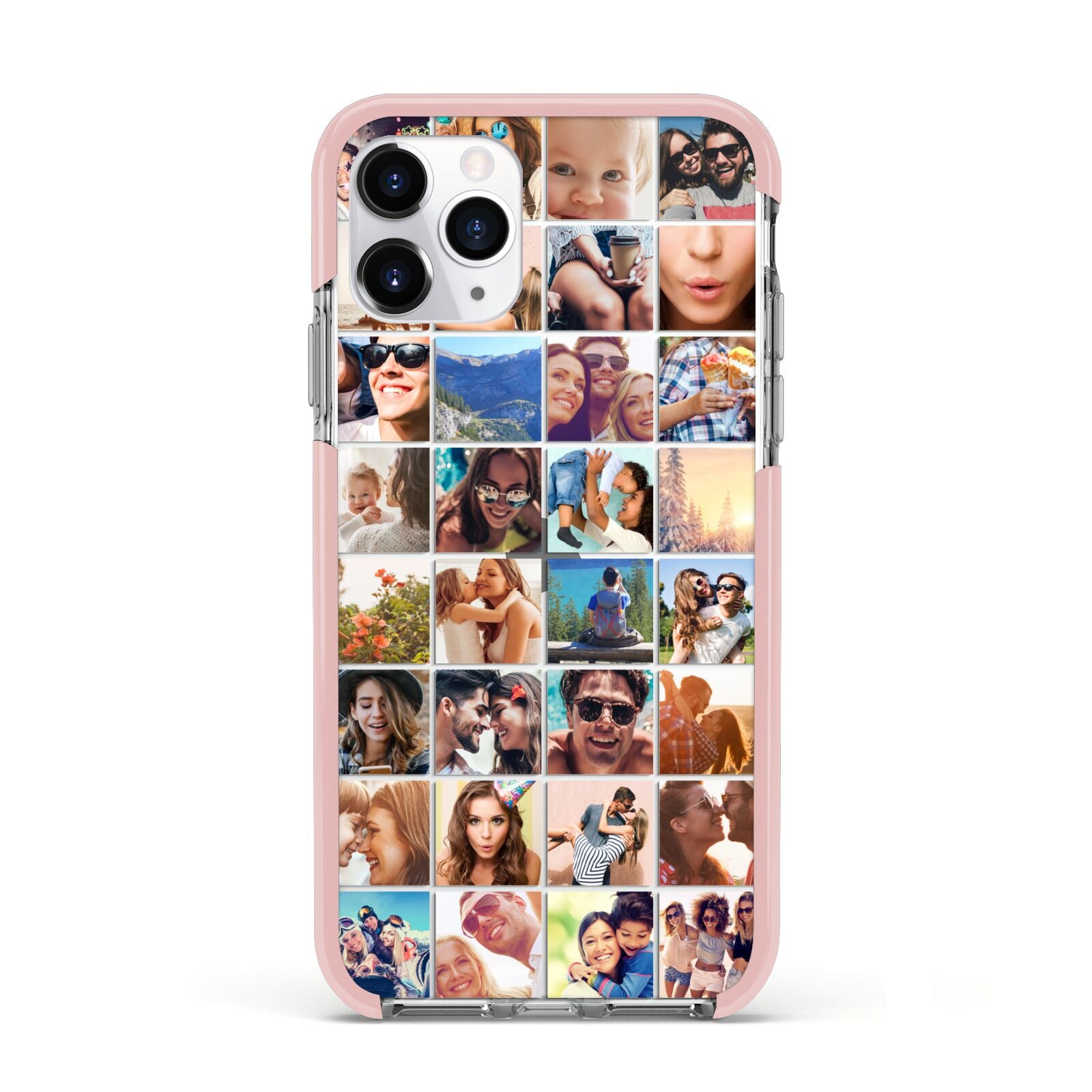 Ultimate Photo Montage Upload Apple iPhone 11 Pro in Silver with Pink Impact Case