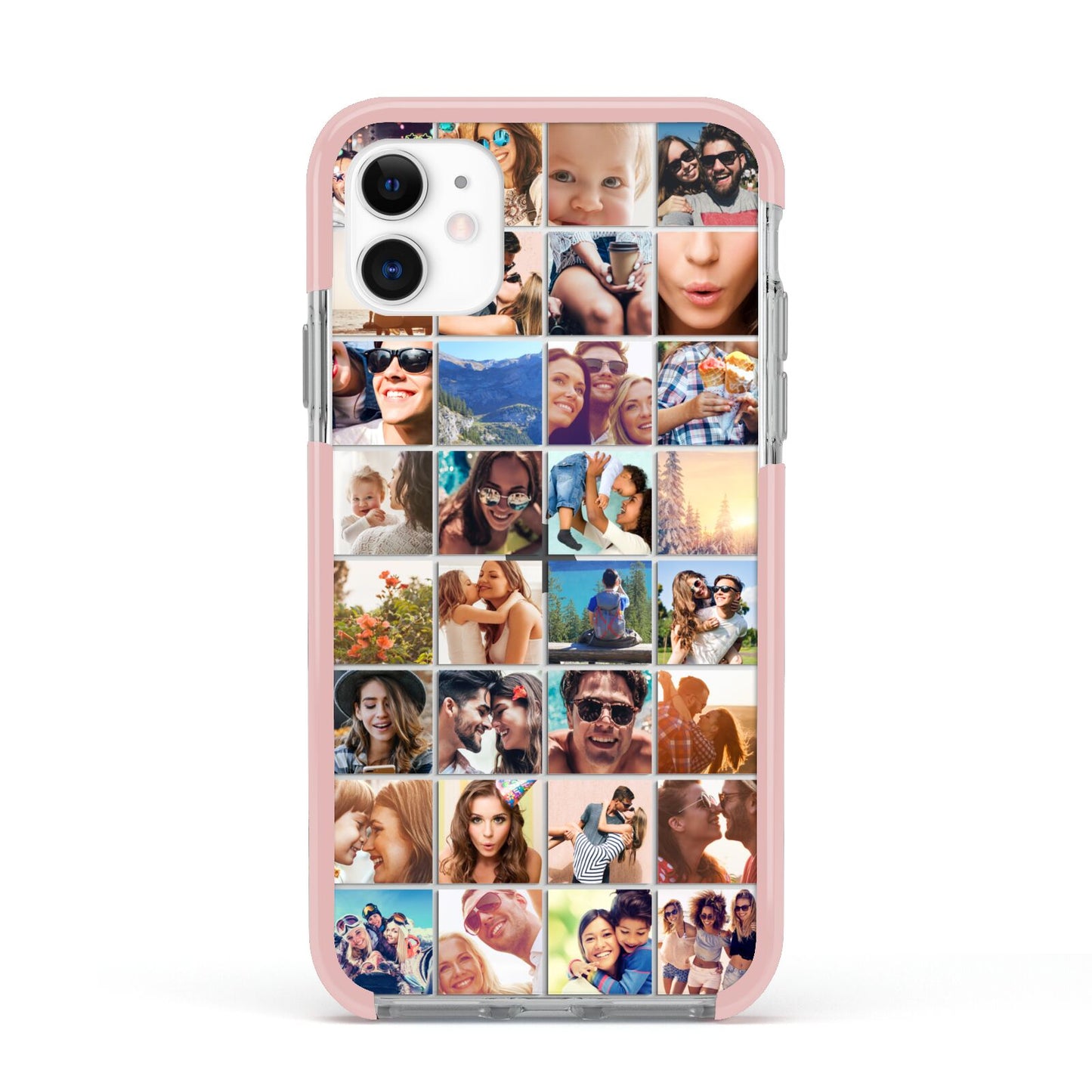 Ultimate Photo Montage Upload Apple iPhone 11 in White with Pink Impact Case