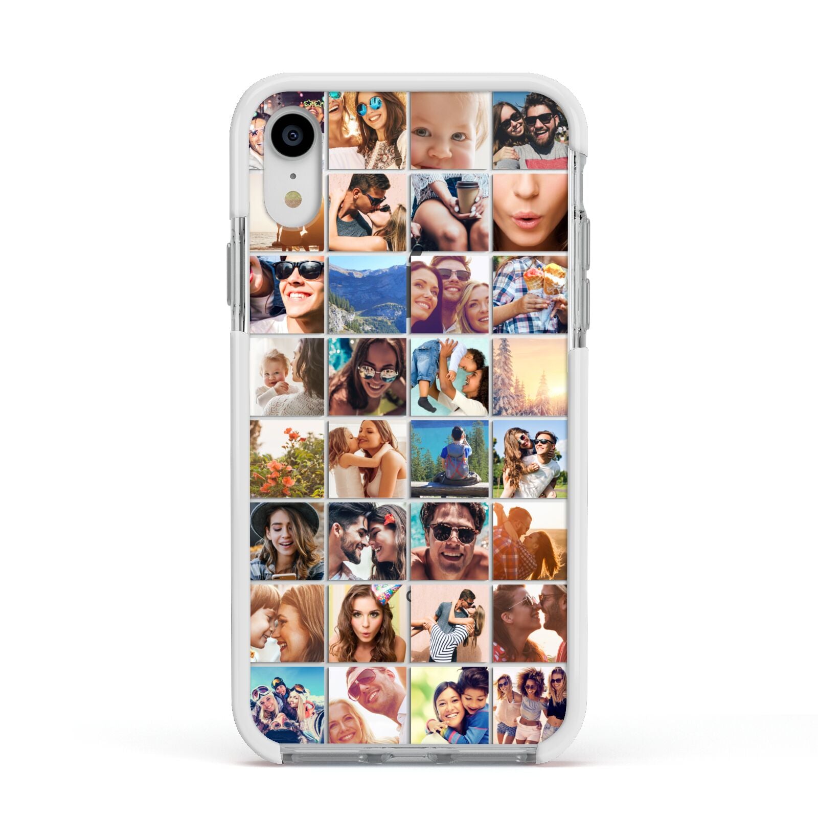 Ultimate Photo Montage Upload Apple iPhone XR Impact Case White Edge on Silver Phone