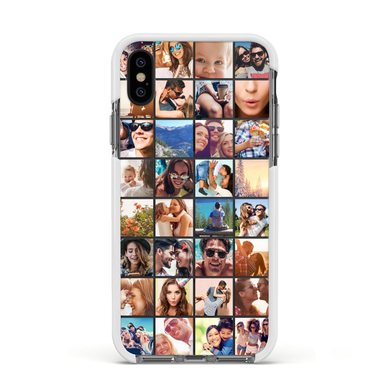 Ultimate Photo Montage Upload Apple iPhone Xs Impact Case White Edge on Black Phone