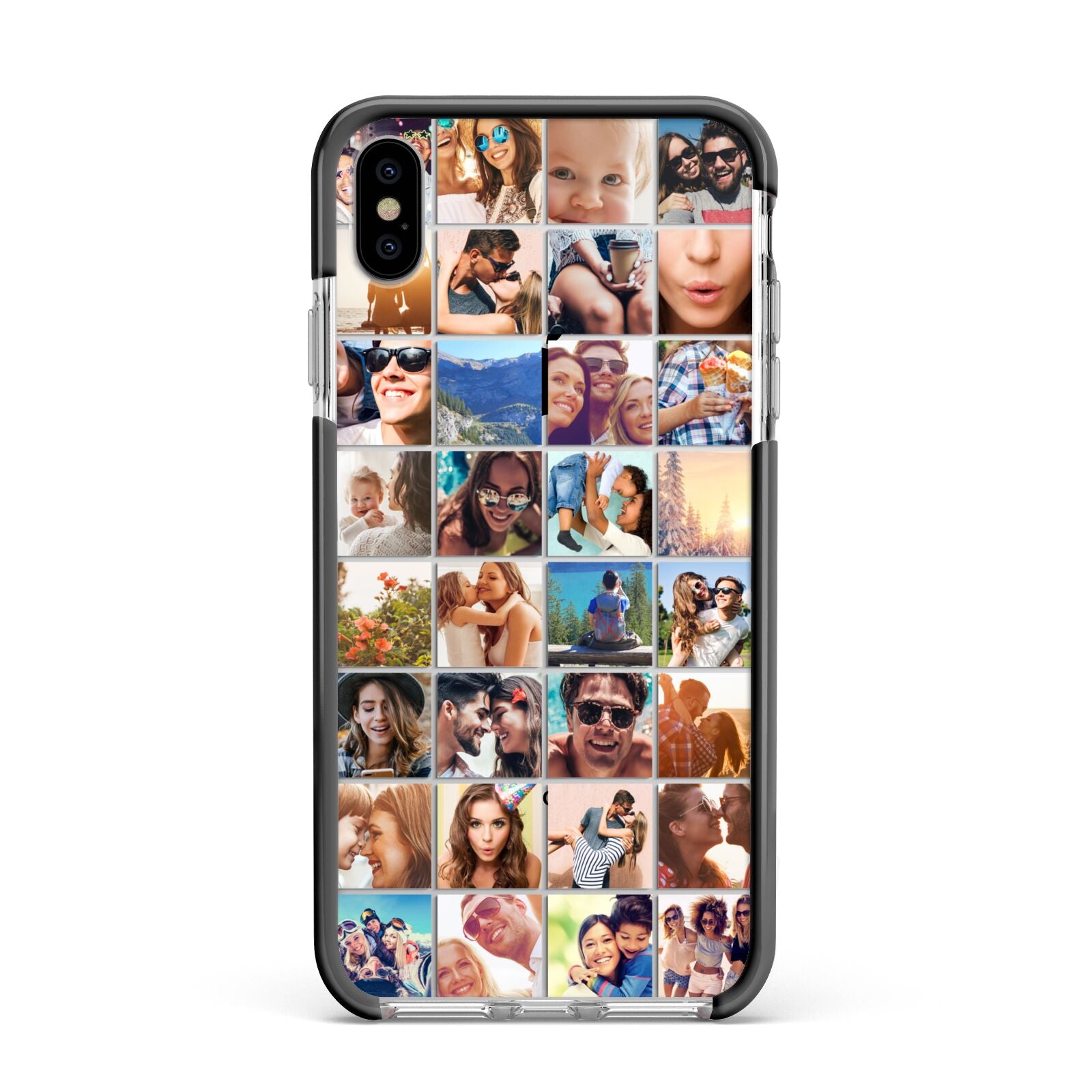Ultimate Photo Montage Upload Apple iPhone Xs Max Impact Case Black Edge on Silver Phone