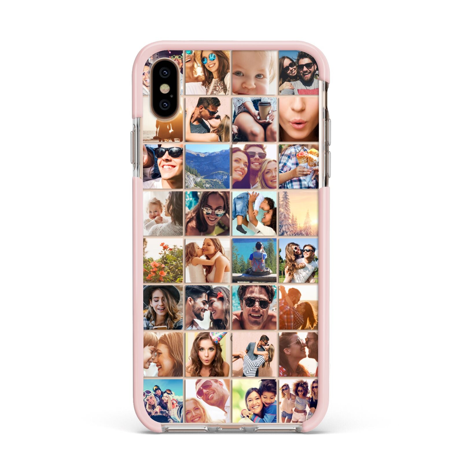 Ultimate Photo Montage Upload Apple iPhone Xs Max Impact Case Pink Edge on Gold Phone