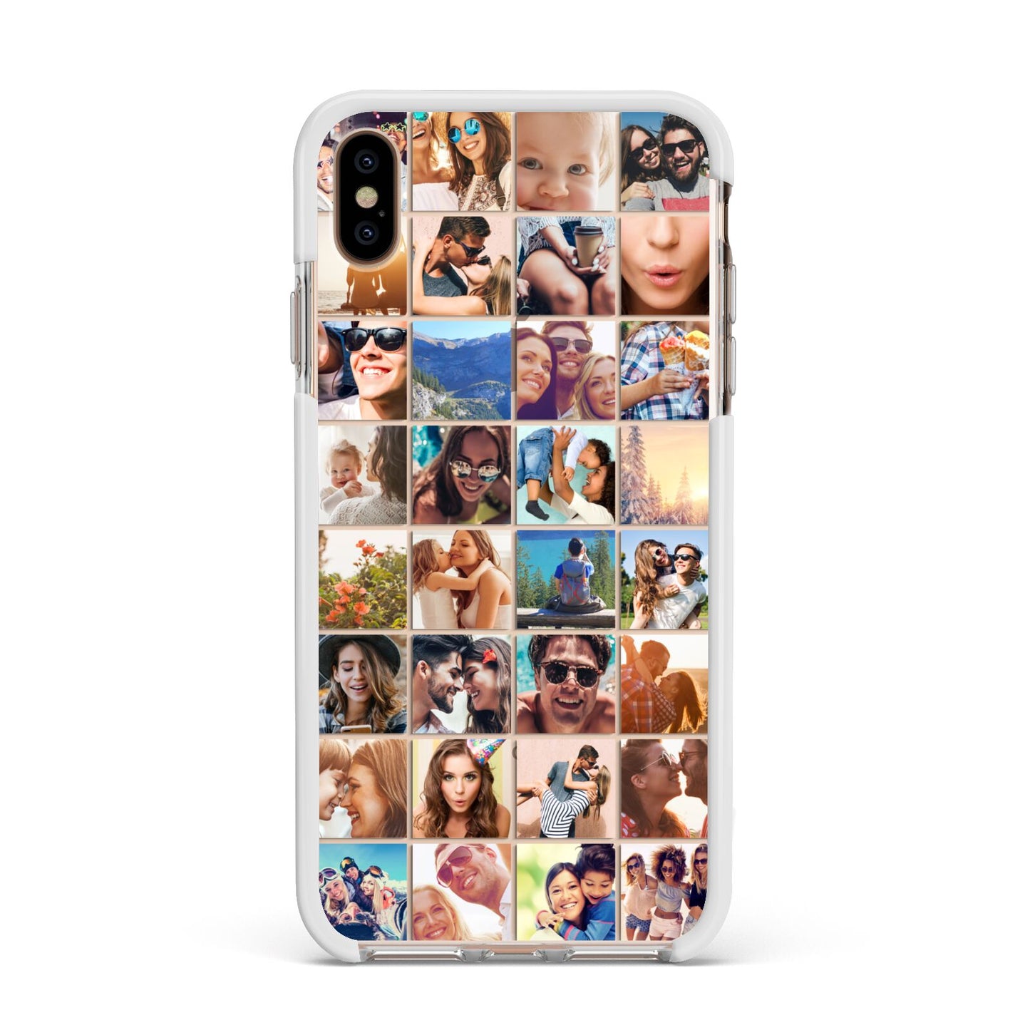 Ultimate Photo Montage Upload Apple iPhone Xs Max Impact Case White Edge on Gold Phone