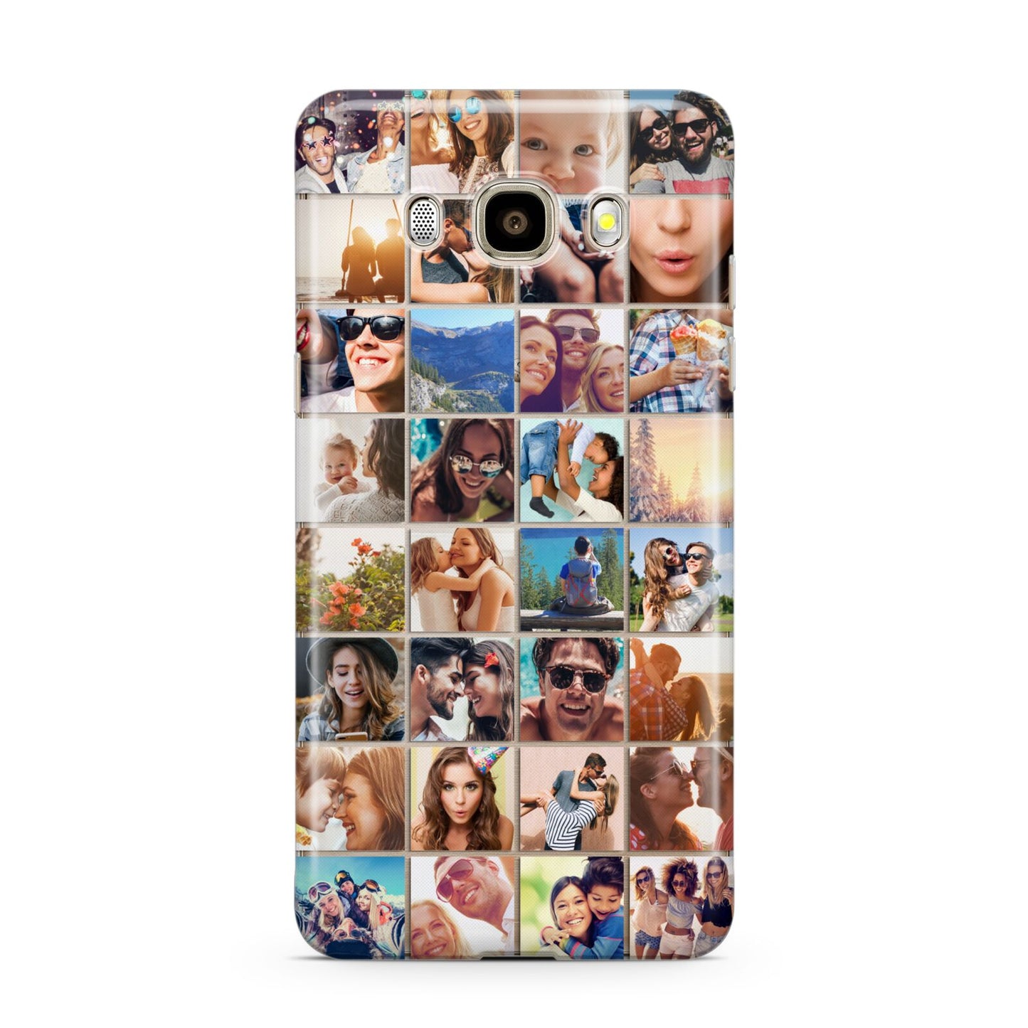 Ultimate Photo Montage Upload Samsung Galaxy J7 2016 Case on gold phone