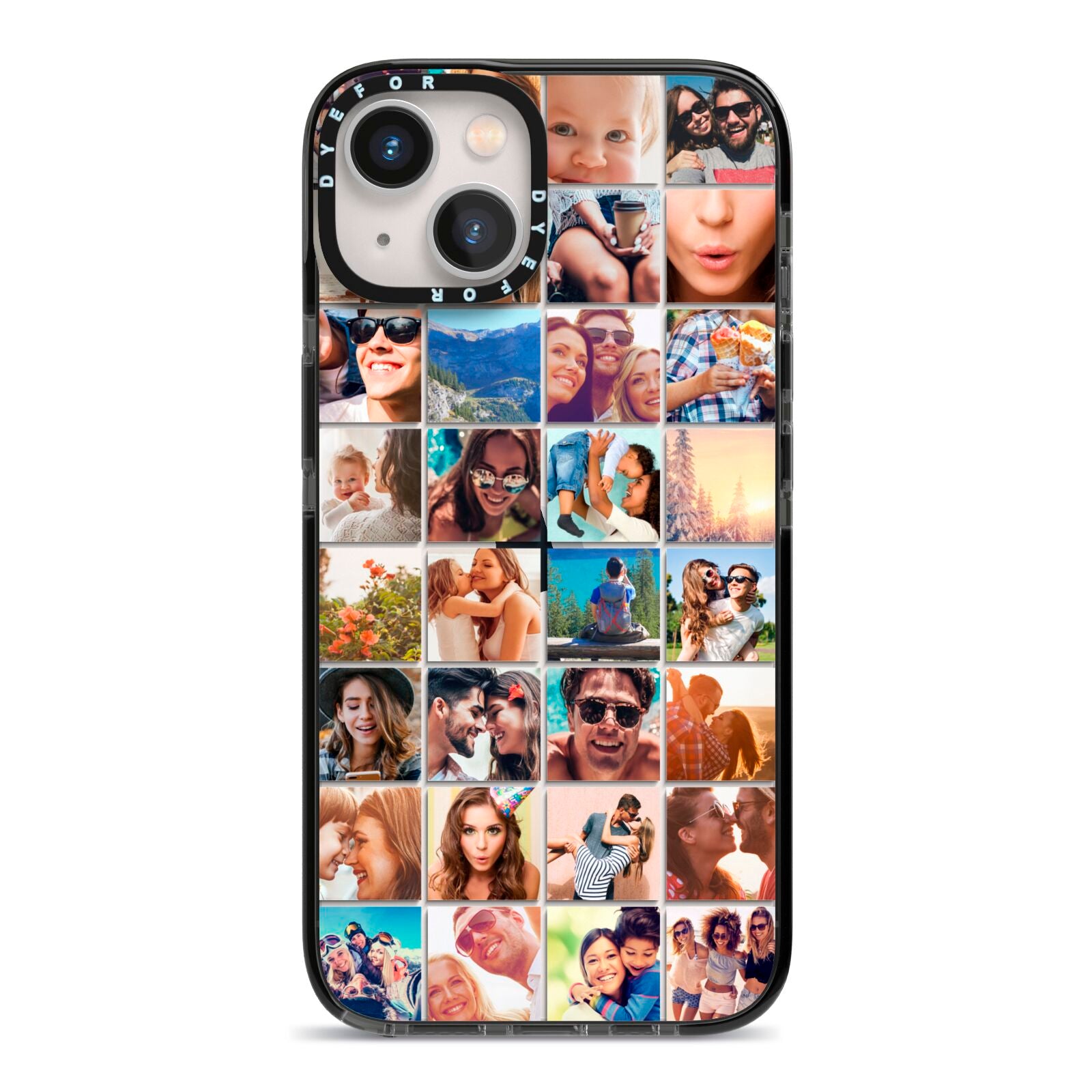 Ultimate Photo Montage Upload iPhone 13 Black Impact Case on Silver phone