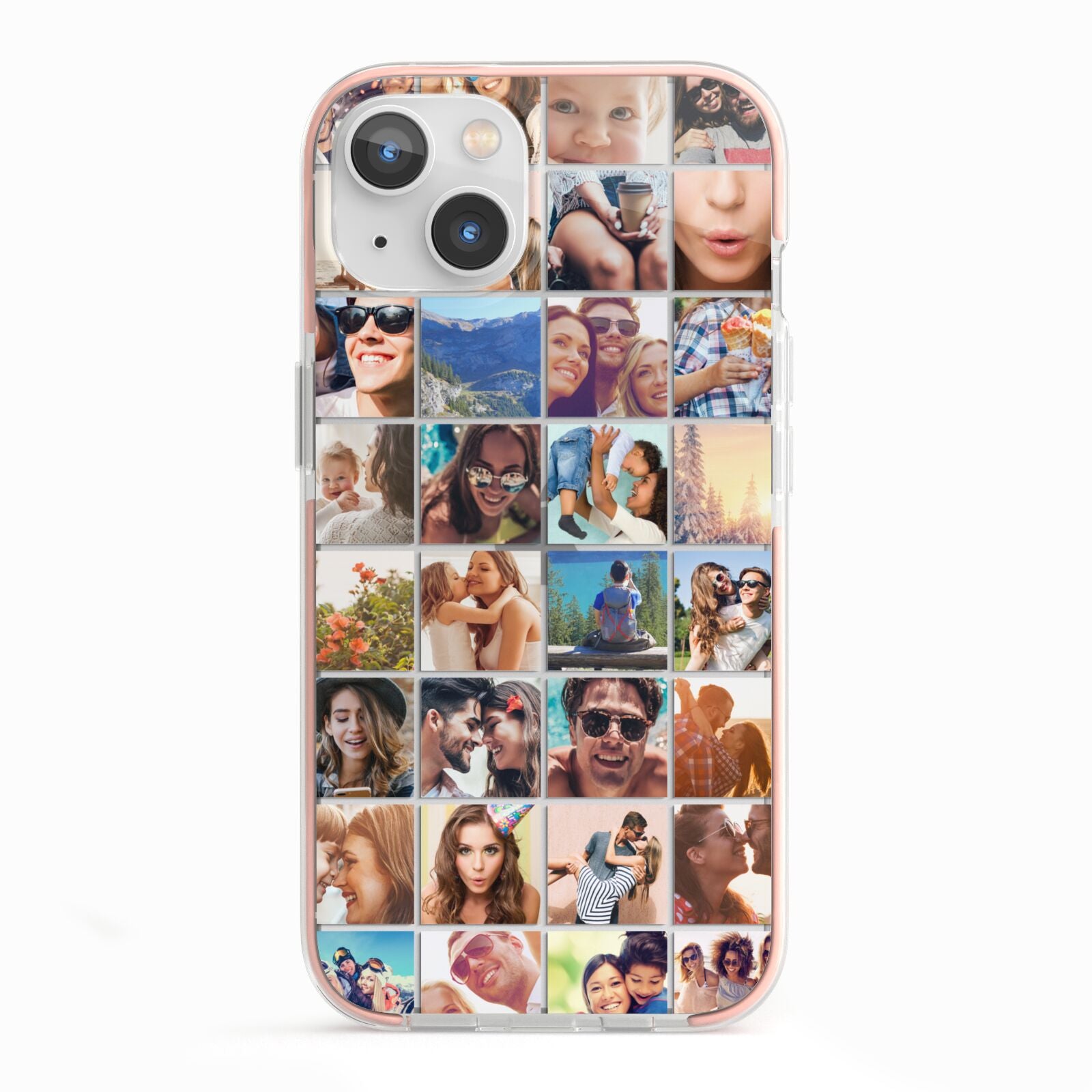 Ultimate Photo Montage Upload iPhone 13 TPU Impact Case with Pink Edges