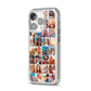 Ultimate Photo Montage Upload iPhone 14 Pro Clear Tough Case Silver Angled Image