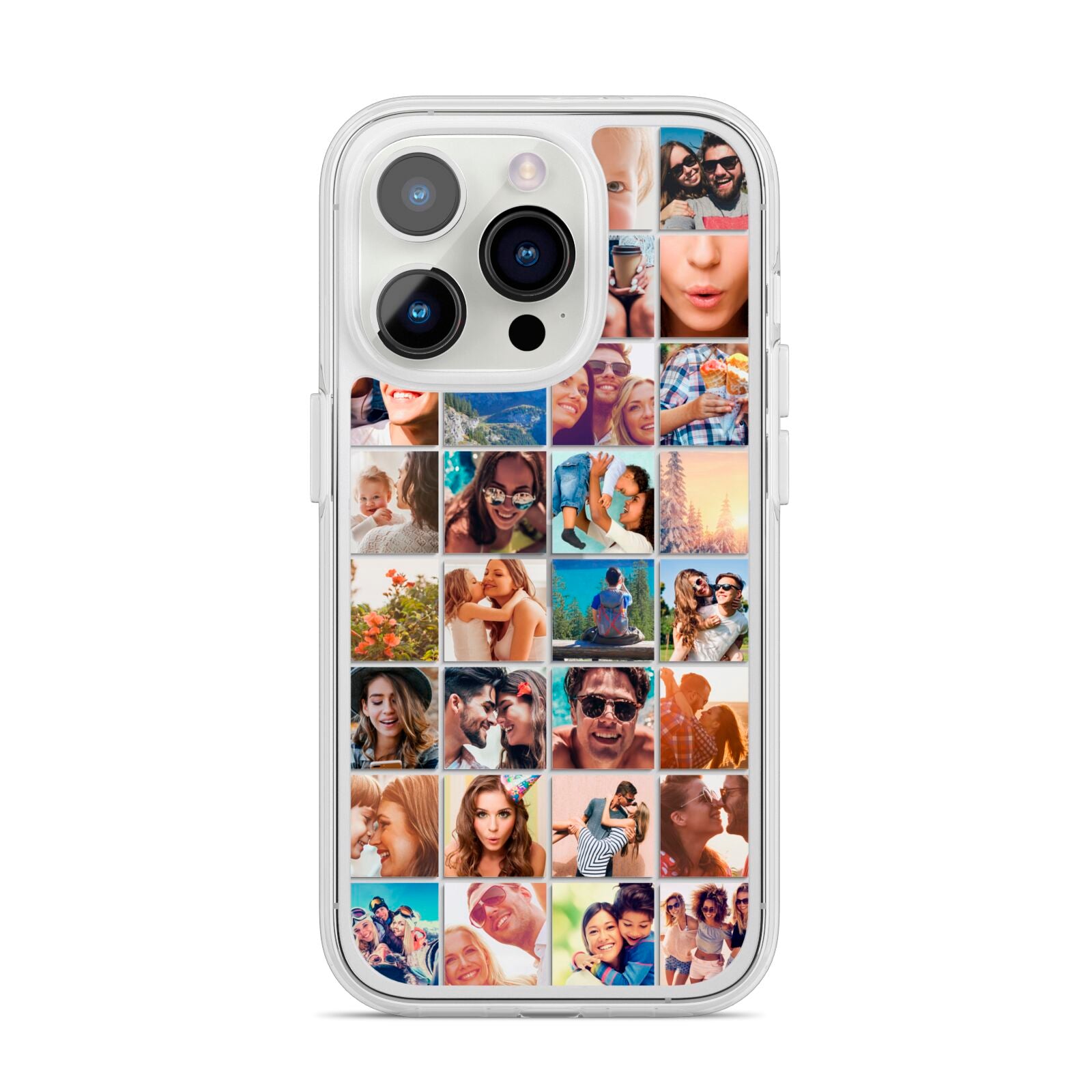 Ultimate Photo Montage Upload iPhone 14 Pro Clear Tough Case Silver