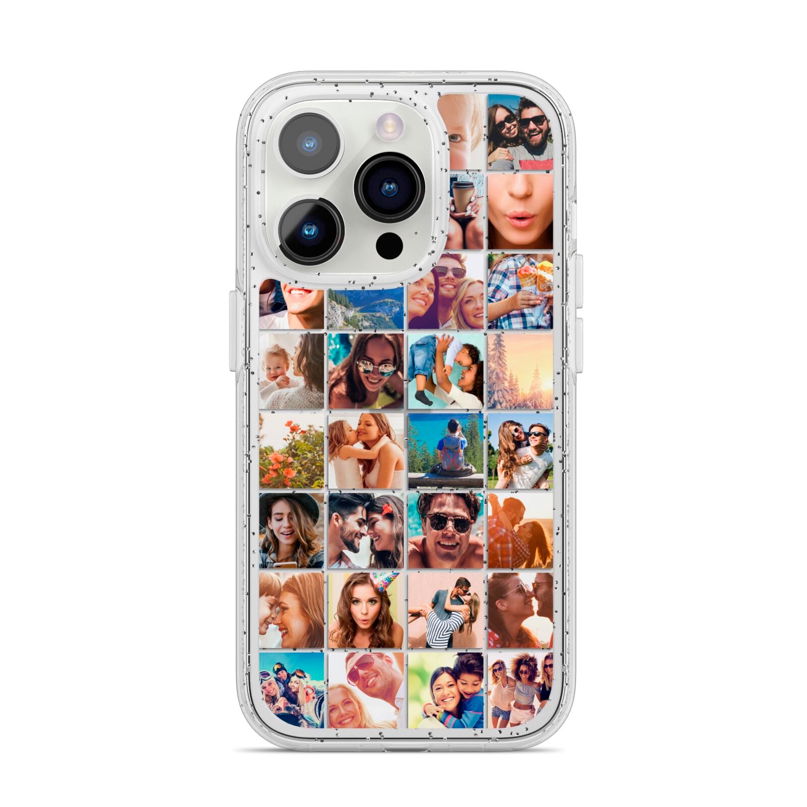 Ultimate Photo Montage Upload iPhone 14 Pro Glitter Tough Case Silver