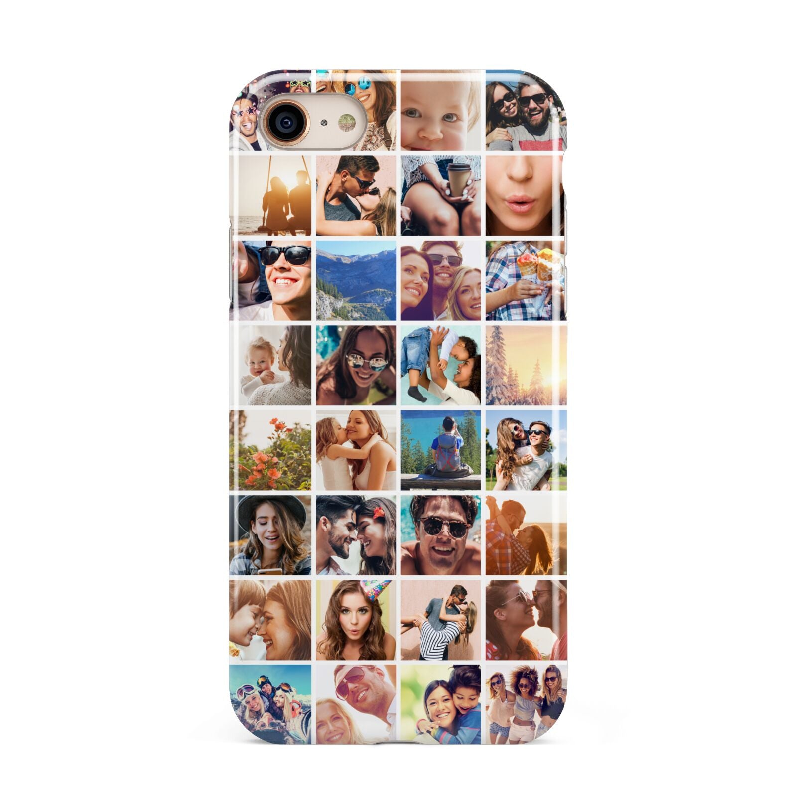 Ultimate Photo Montage Upload iPhone 8 3D Tough Case on Gold Phone