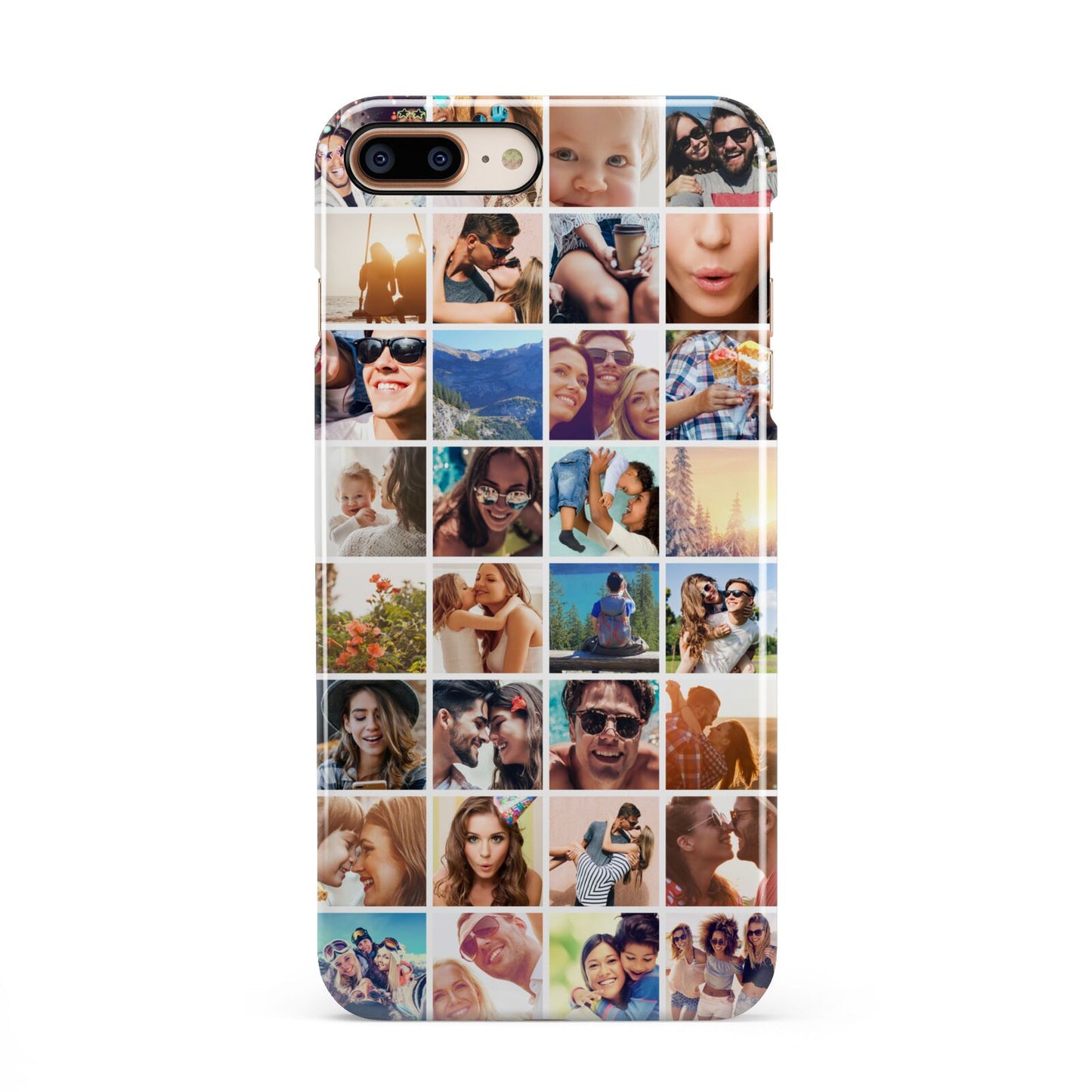 Ultimate Photo Montage Upload iPhone 8 Plus 3D Snap Case on Gold Phone