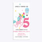 Unicorn Personalised Happy Birthday 4x9 Rectangle Invitation Matte Paper