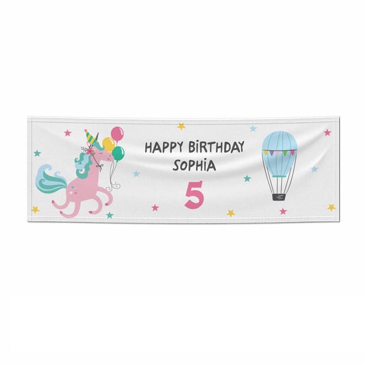 Unicorn Personalised Happy Birthday 6x2 Paper Banner