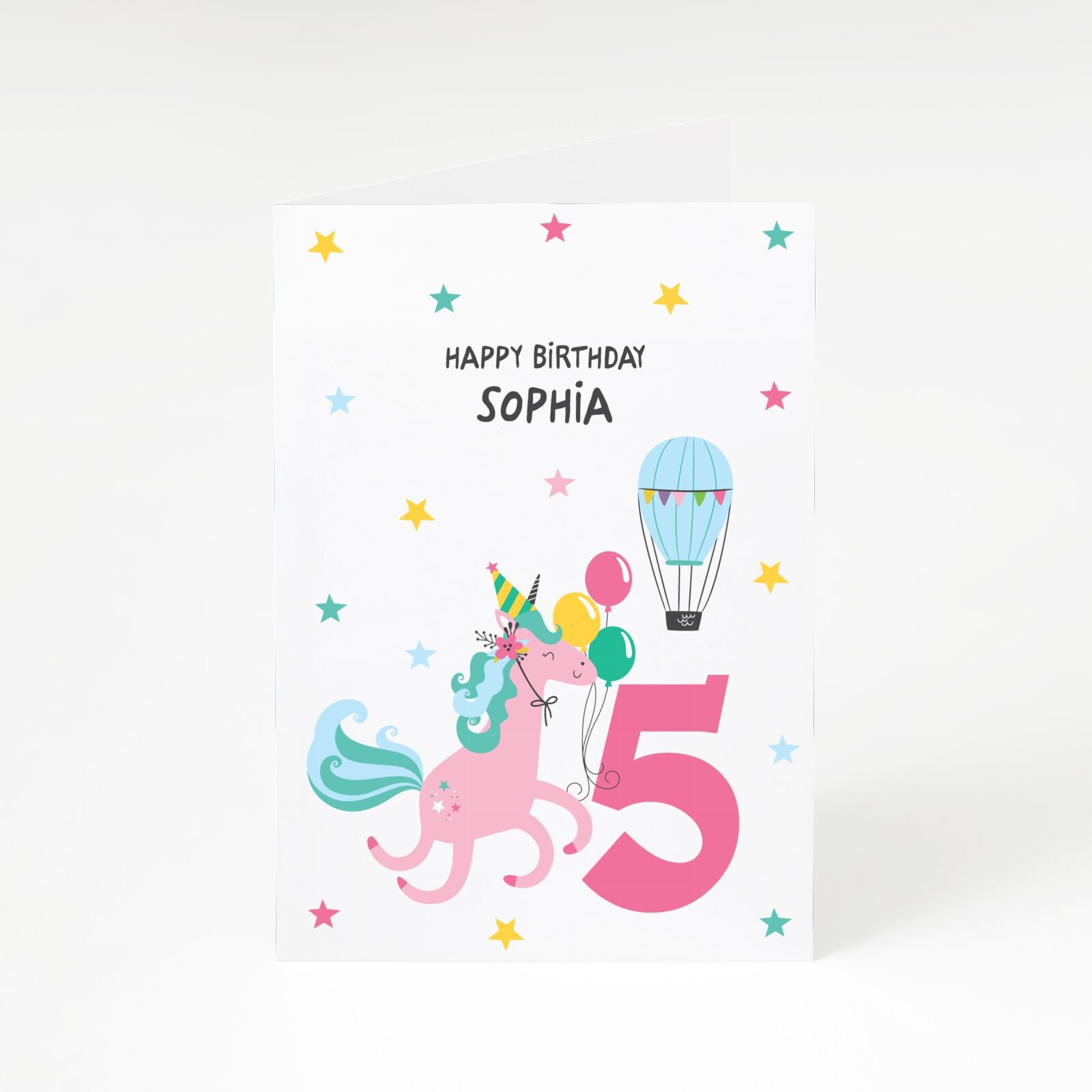 Unicorn Personalised Happy Birthday A5 Greetings Card