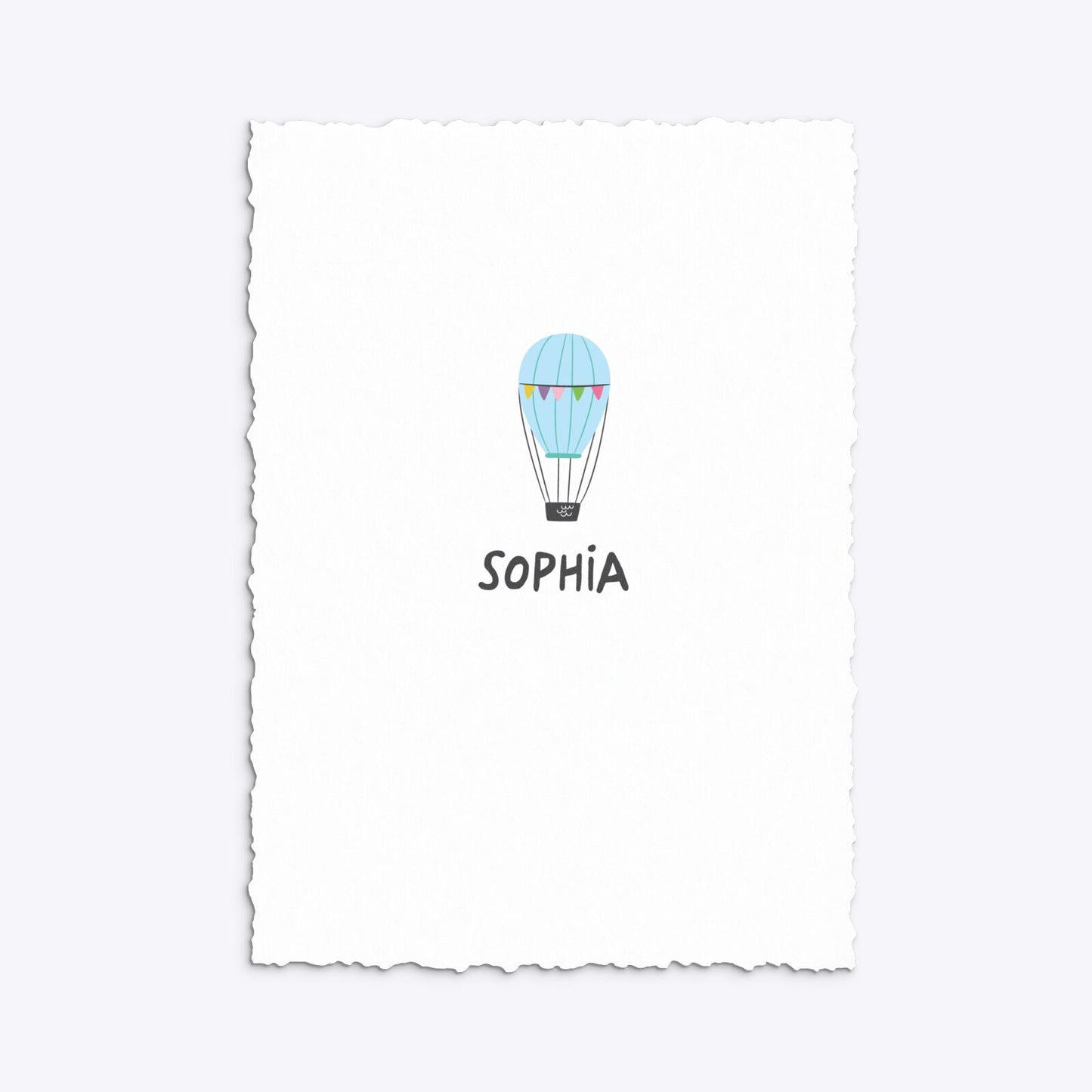 Unicorn Personalised Happy Birthday Deckle Invitation Matte Paper Back Image