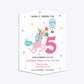 Unicorn Personalised Happy Birthday Geo Invitation Matte Paper