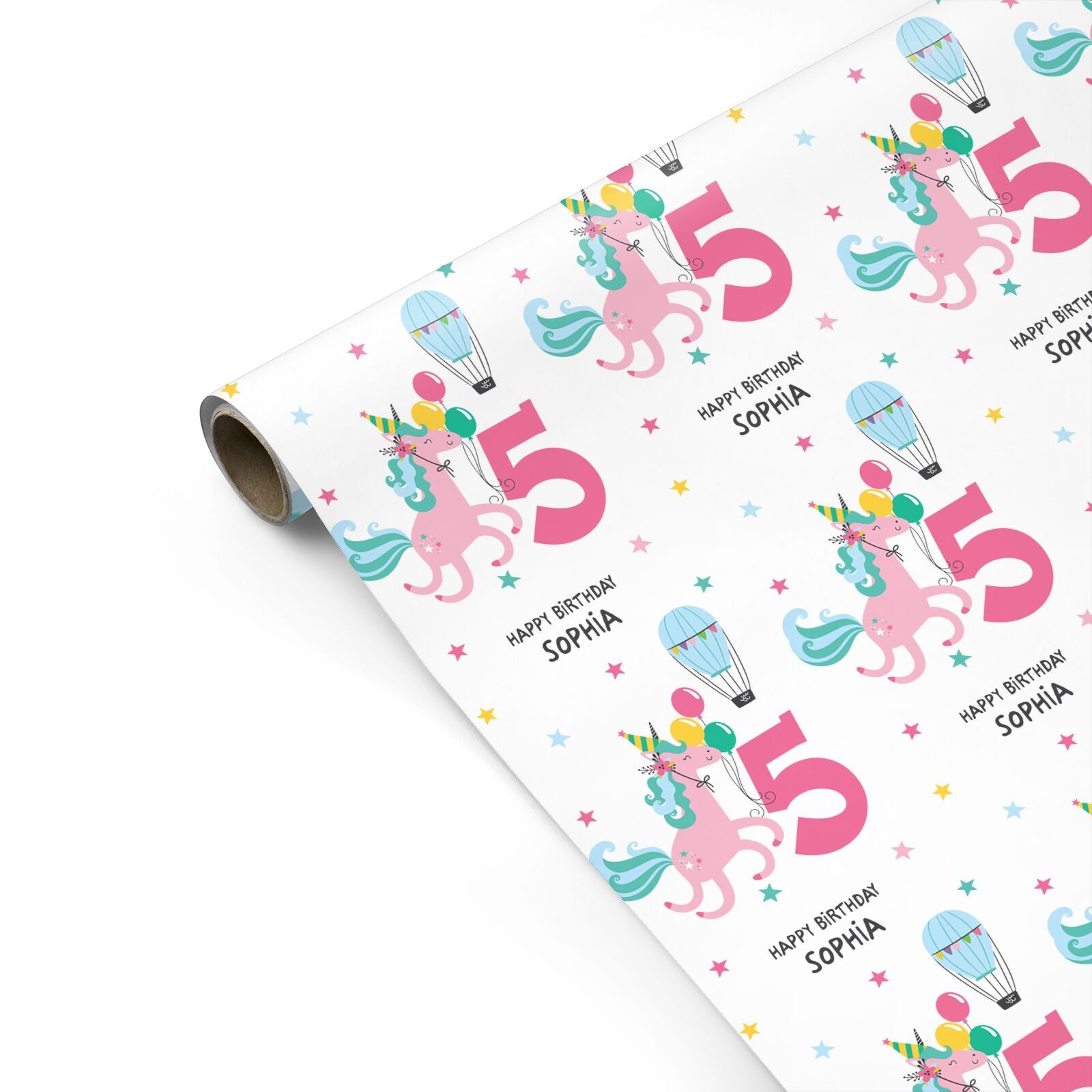 Unicorn Personalised Happy Birthday Personalised Gift Wrap